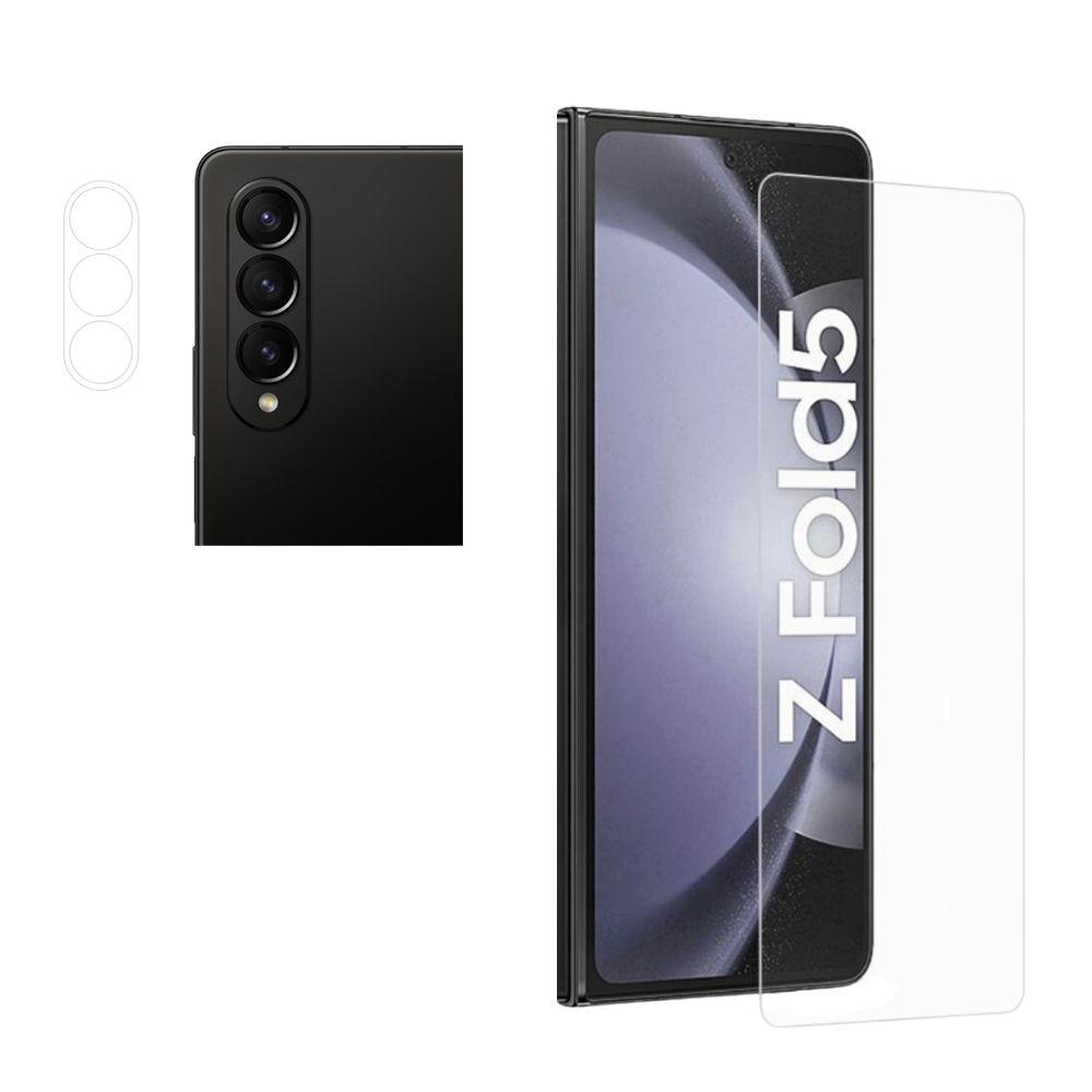 Samsung Galaxy Z Fold 5 Kameraschutz und Displayschutz für Vorderbildschirm aus Panzerglas