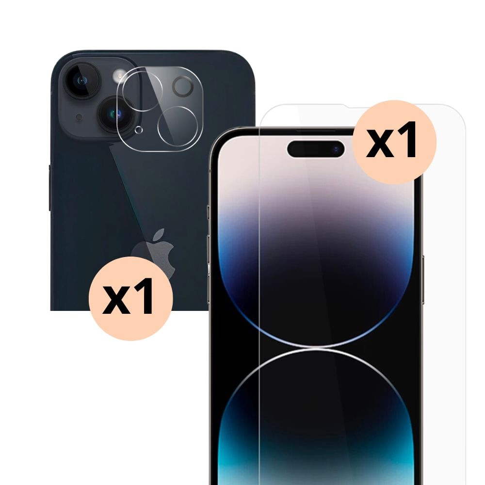 iPhone 15 Plus Kameraschutz und Displayschutz aus Panzerglas