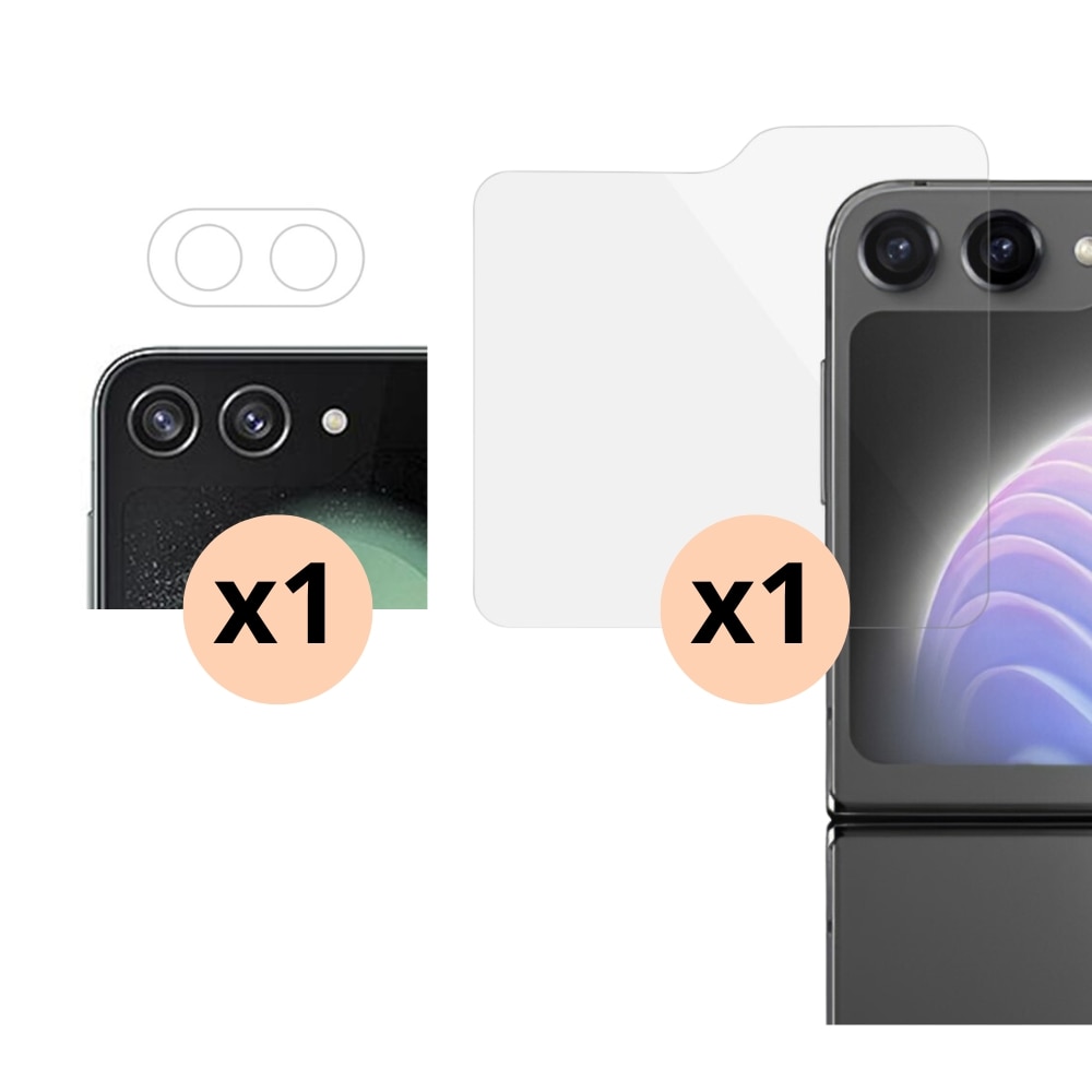 Samsung Galaxy Z Flip 5 Kameraschutz und Displayschutz für Vorderbildschirm aus Panzerglas