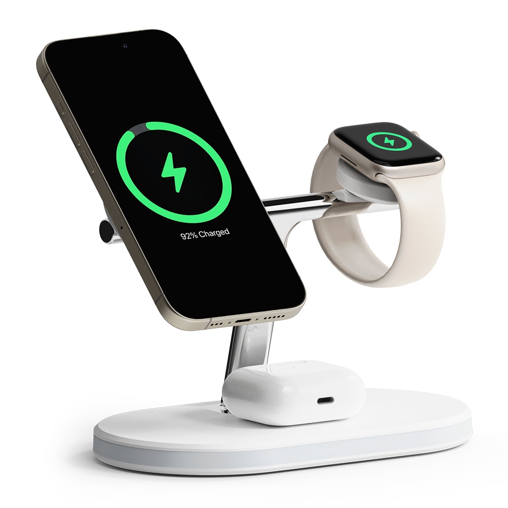 3-in-1 Wireless Charger Stand weiß