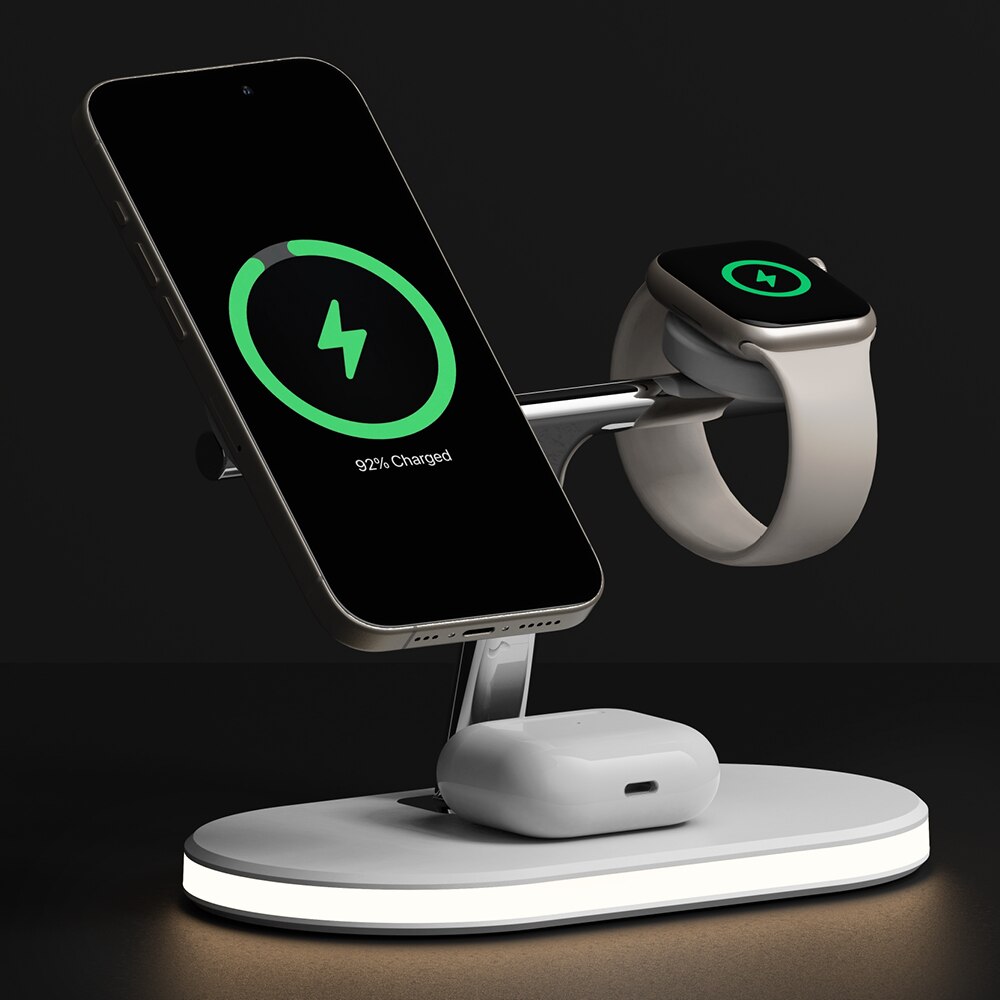 3-in-1 Wireless Charger Stand weiß