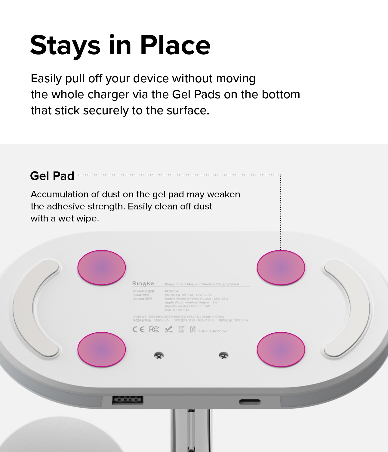 3-in-1 Wireless Charger Stand weiß