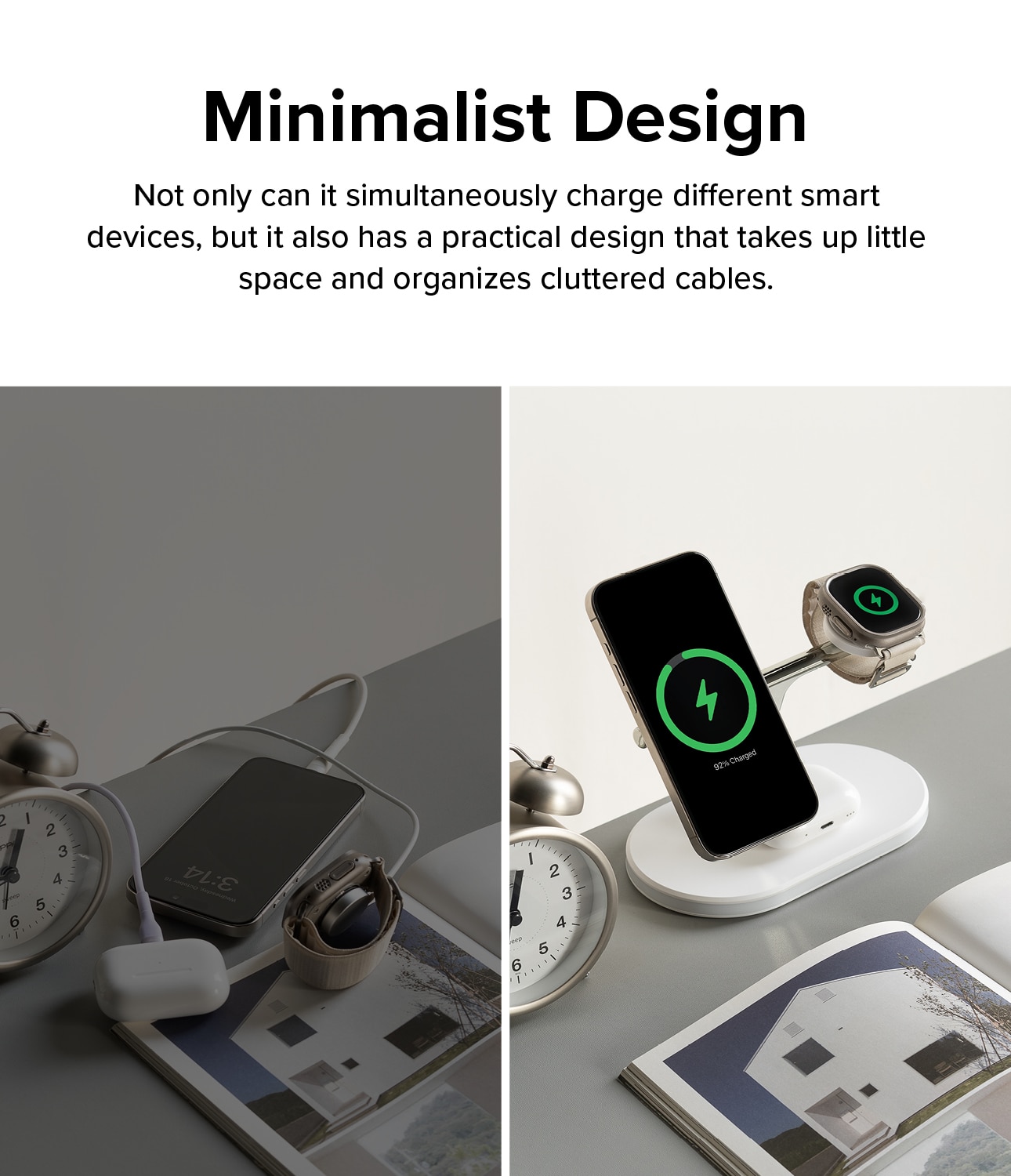 3-in-1 Wireless Charger Stand weiß
