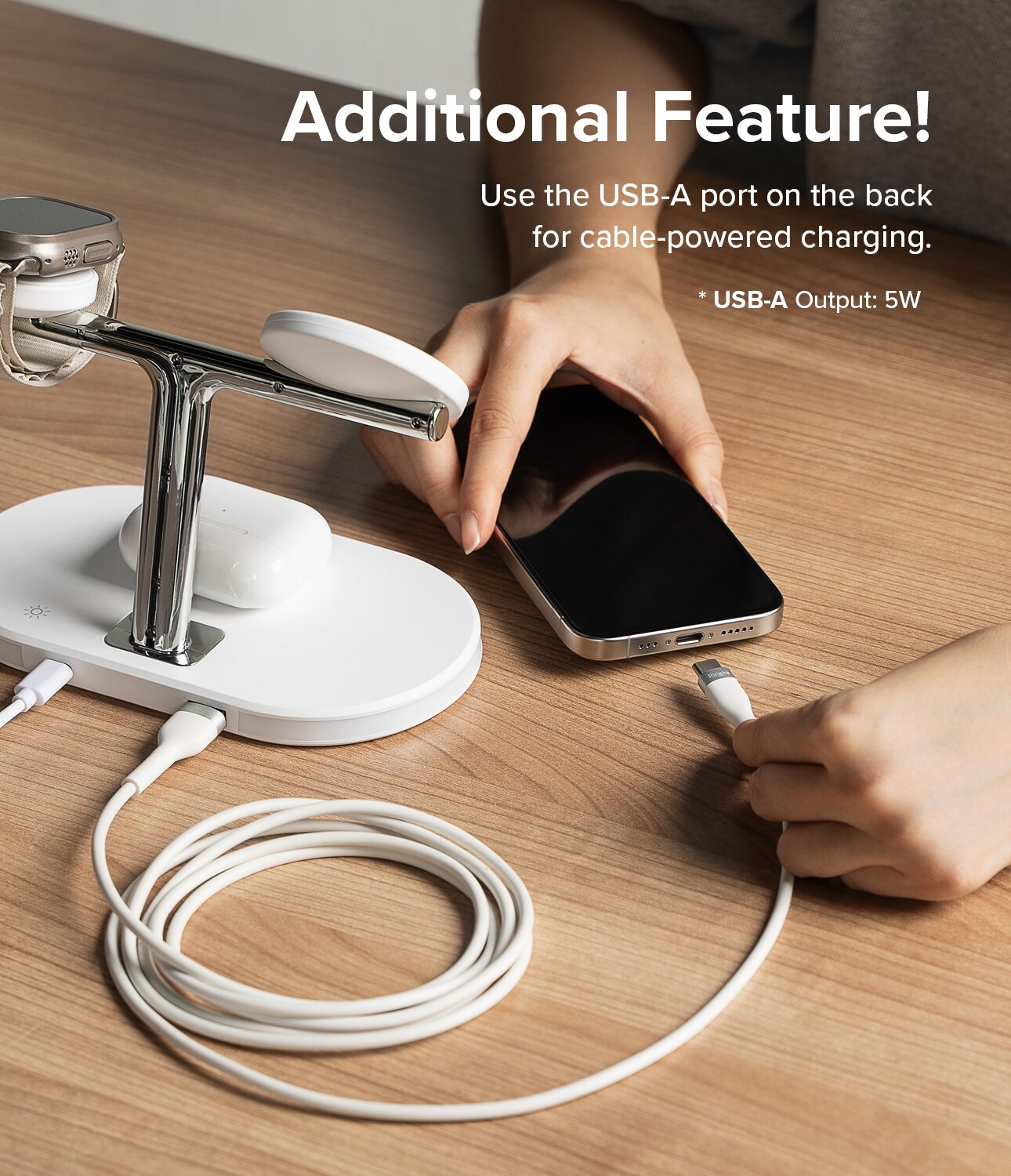 3-in-1 Wireless Charger Stand weiß