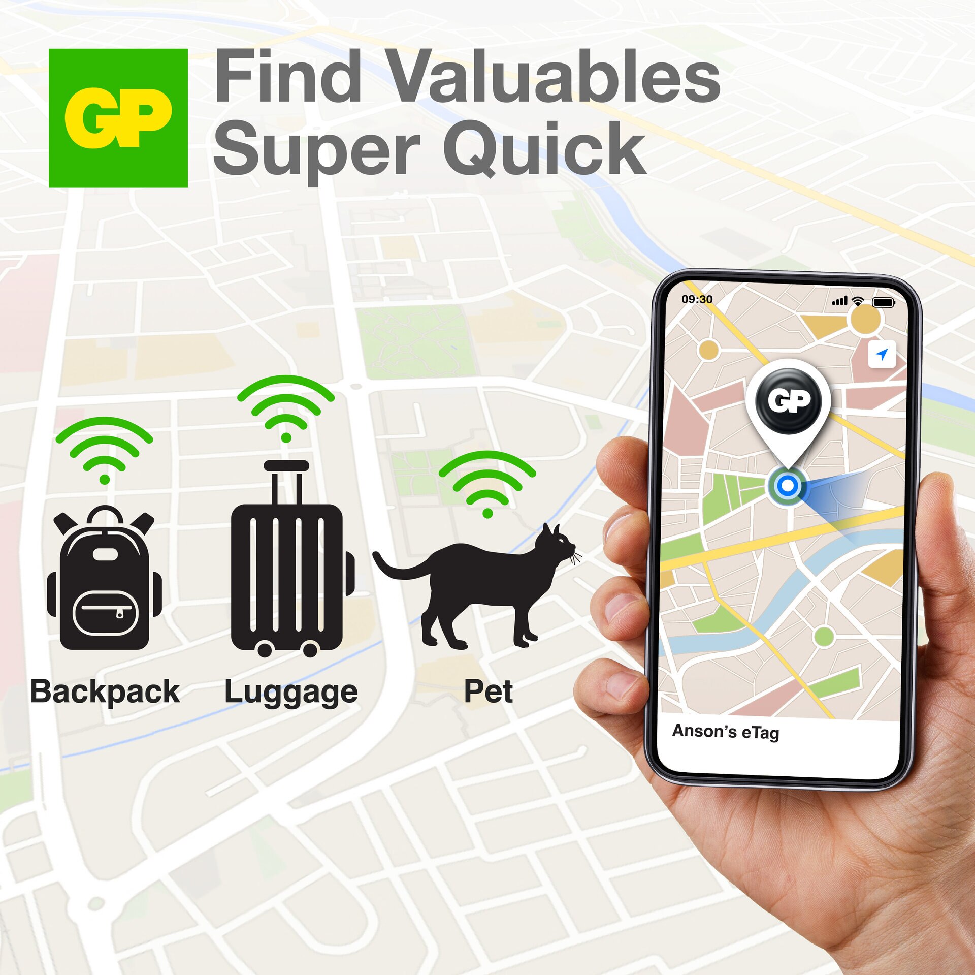 eTag Smart Tracker (1 Stück) schwarz