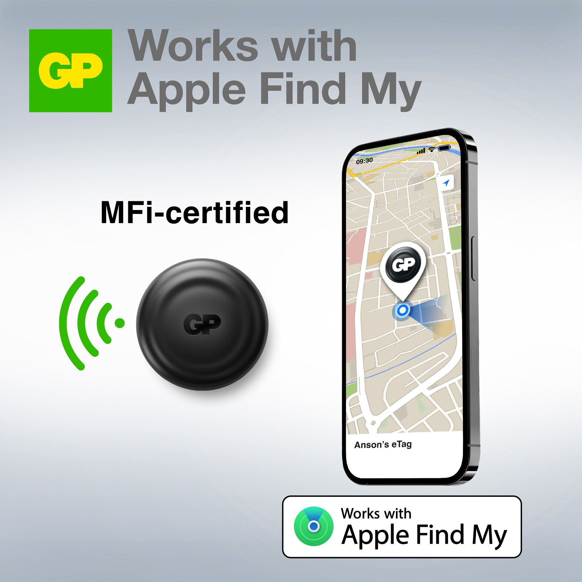 eTag Smart Tracker (1 Stück) schwarz