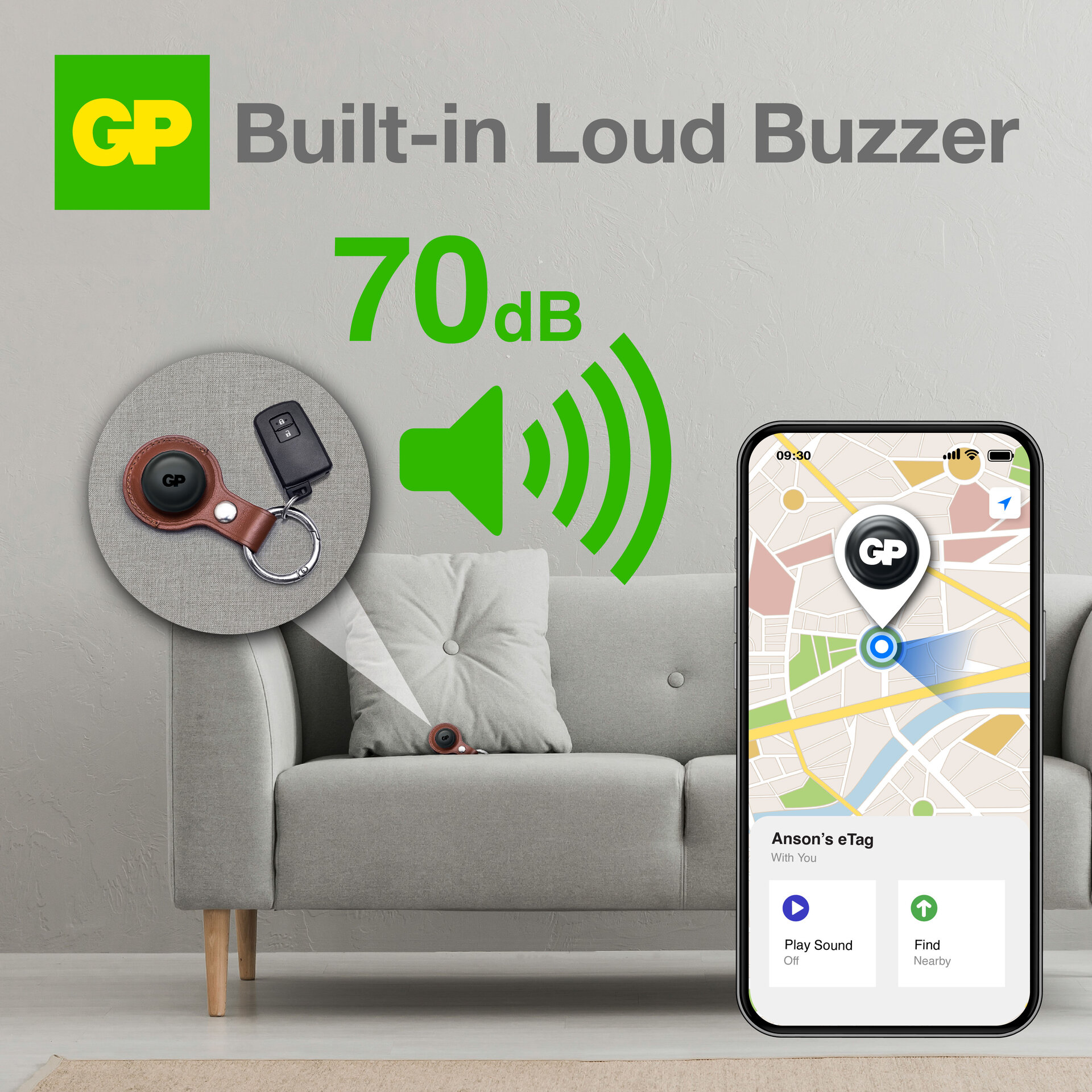 eTag Smart Tracker (1 Stück) schwarz