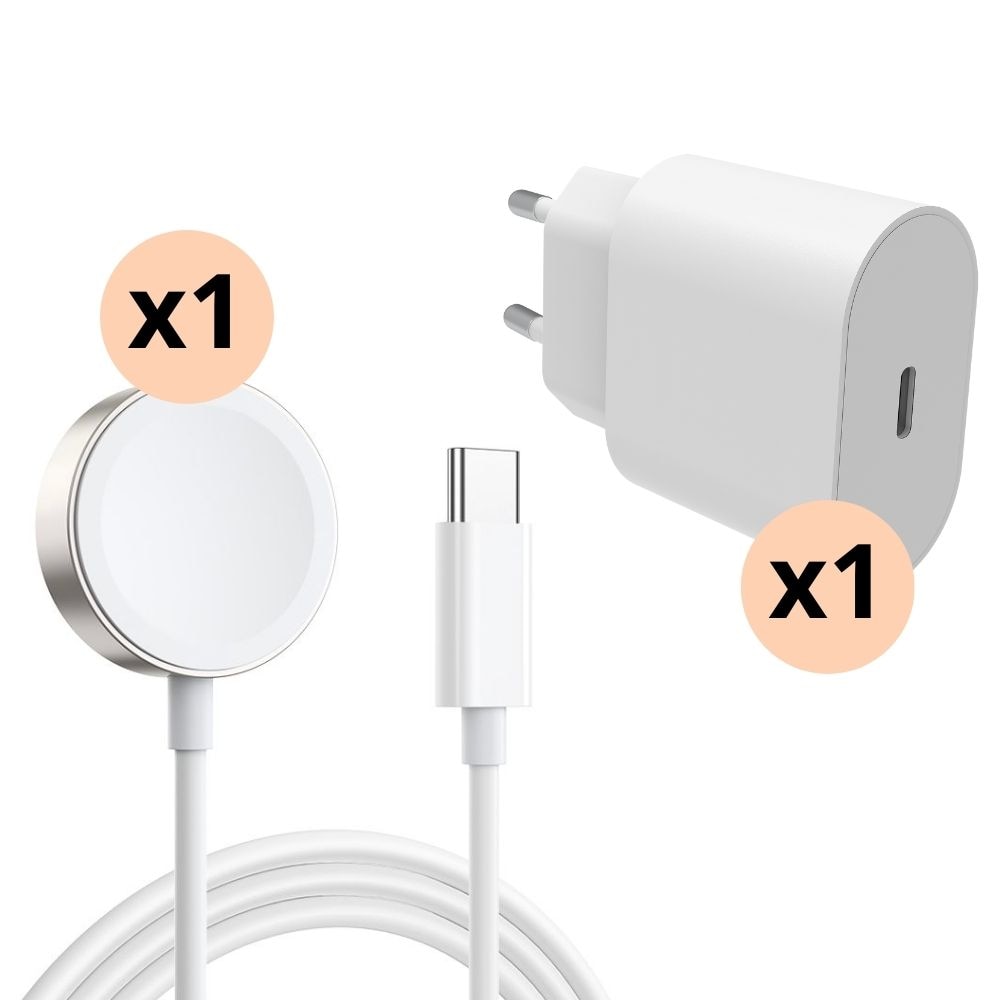 Komplettes Apple Watch-Ladegerät - 1.2m-Kabel und Wandladegerät - Smartline