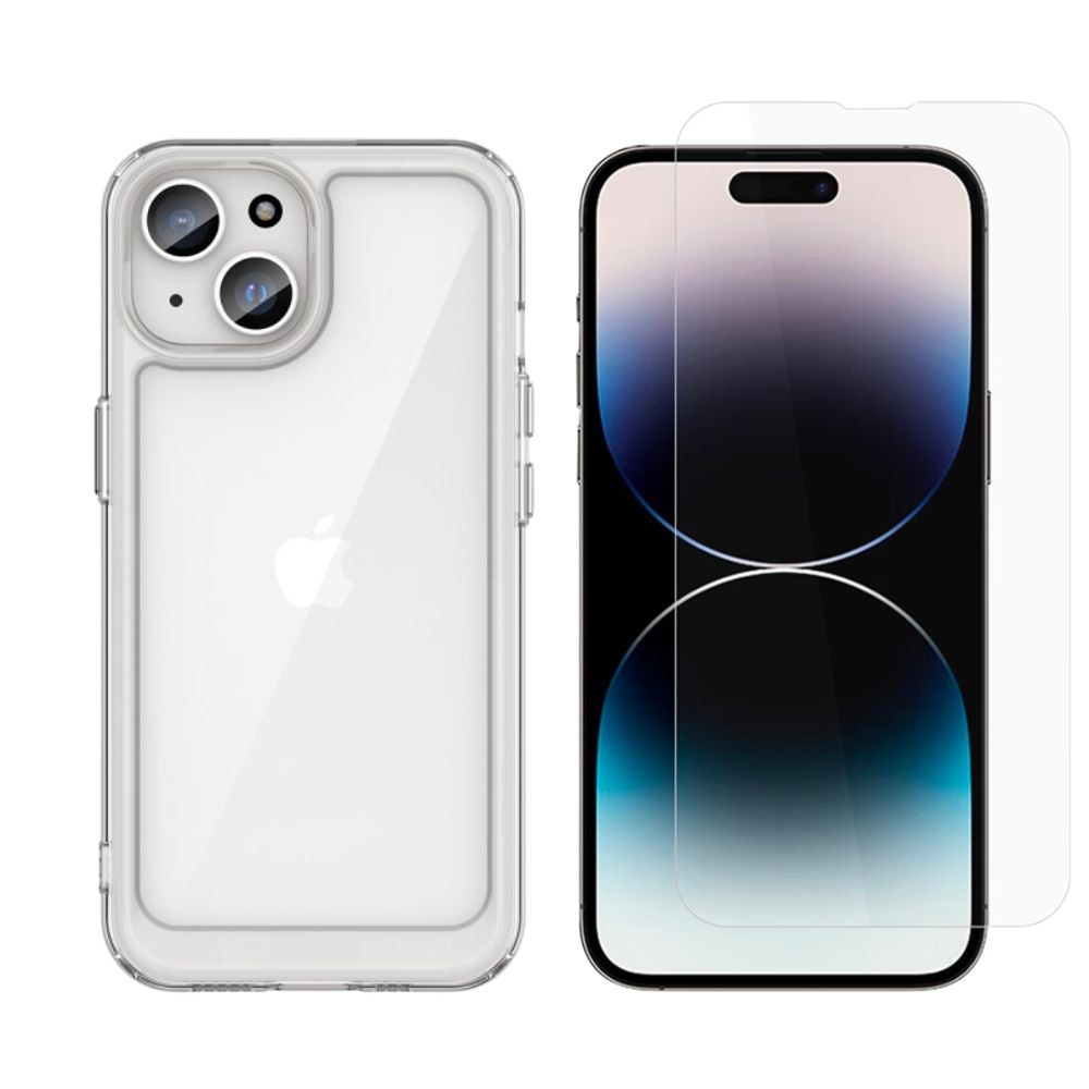 iPhone 15 Kit mit Hülle und Displayschutz-Panzerglas