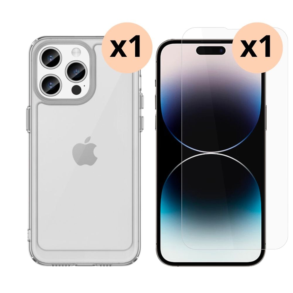 iPhone 15 Pro Max Kit mit Hülle und Displayschutz-Panzerglas