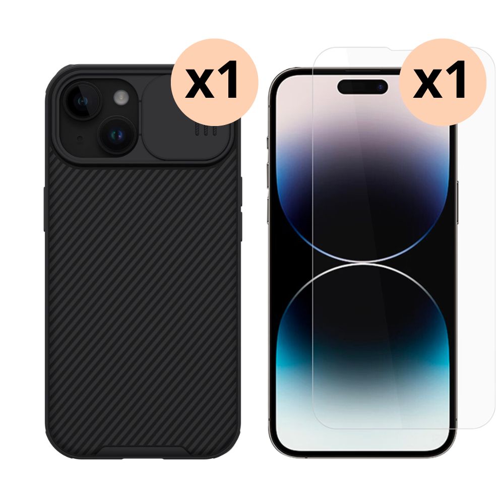 iPhone 15 Kit mit CamShield Hülle und Displayschutz