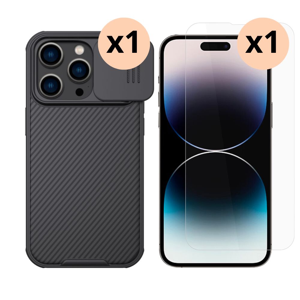 iPhone 15 Pro Max Kit mit CamShield Hülle und Displayschutz