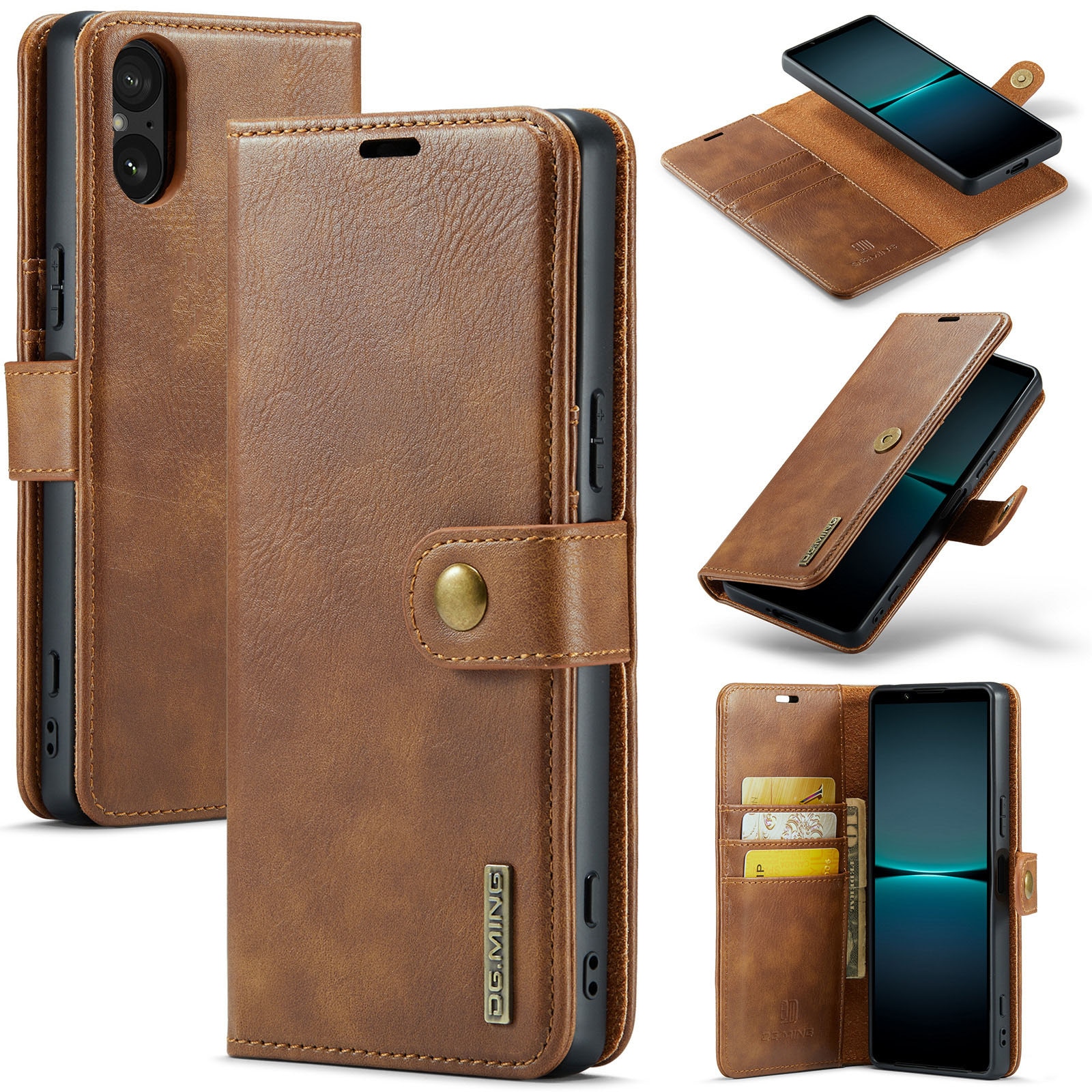 Handytasche Magnetische Sony Xperia 5 V Cognac