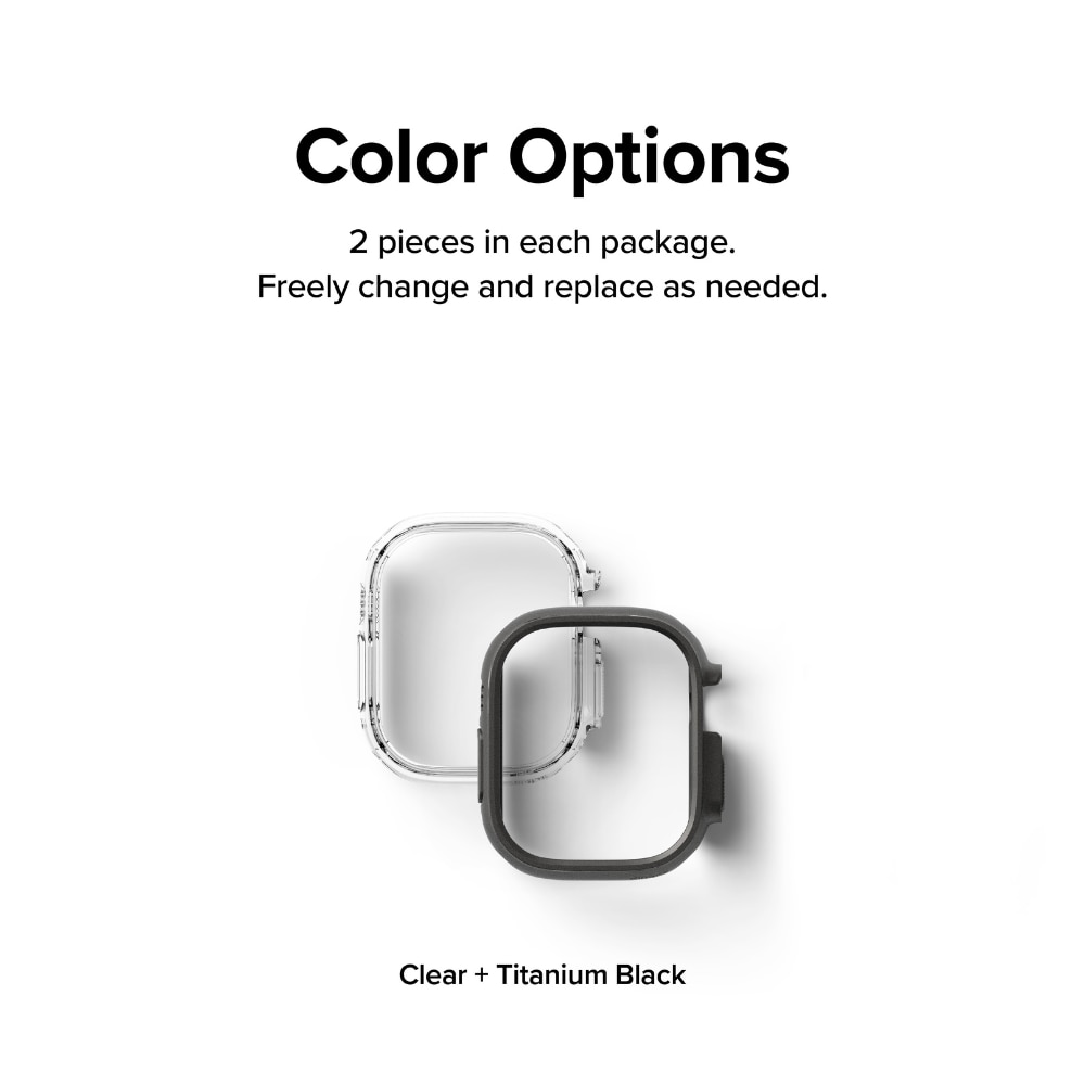 Slim Case (2 Stück) Apple Watch Ultra 49mm Titanium Black & Clear