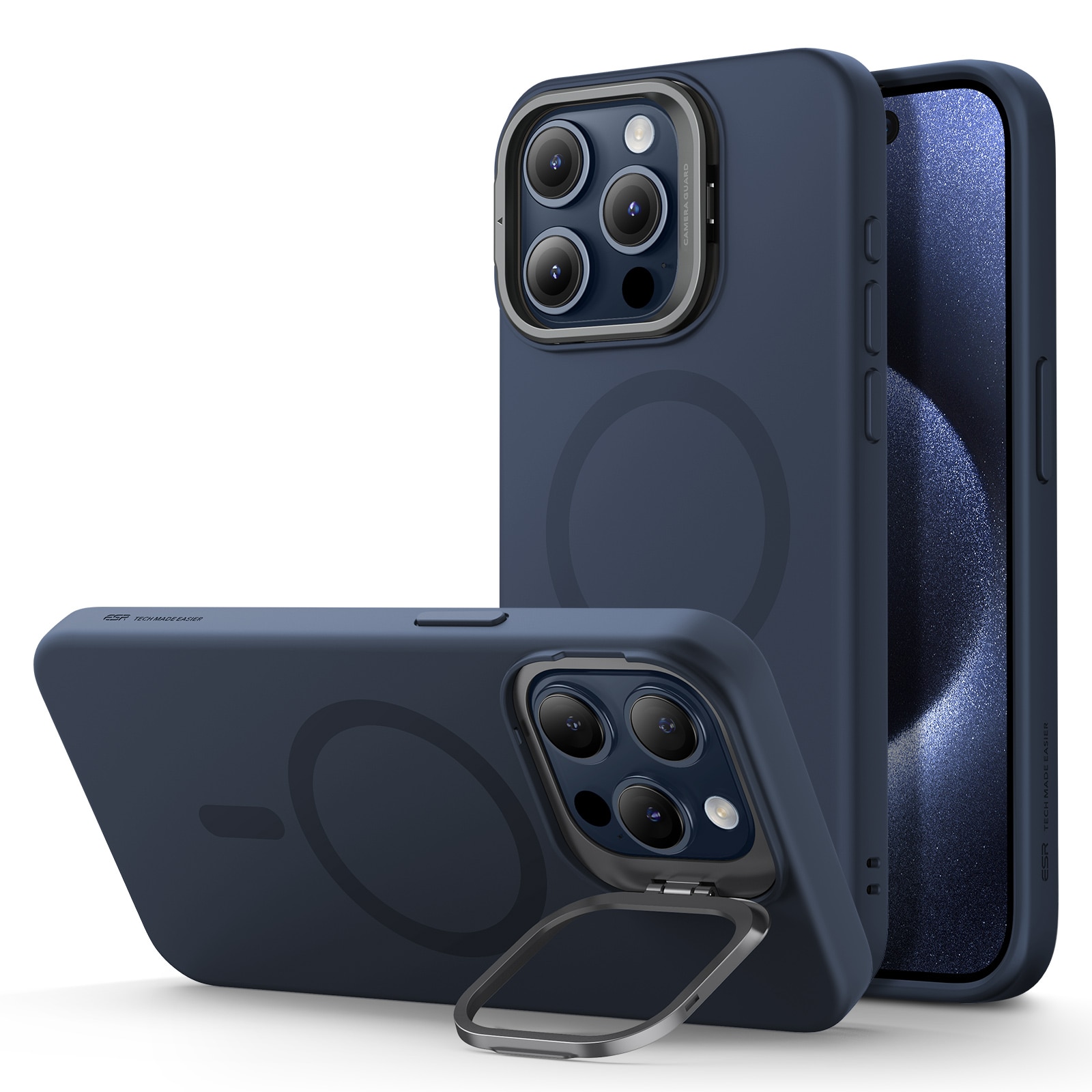 Cloud Kickstand HaloLock MagSafe Case iPhone 15 Pro Max Dark Blue