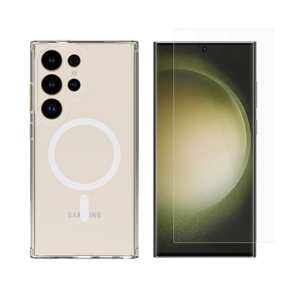 Samsung Galaxy S24 Ultra Kit mit MagSafe-Hülle und Displayschutz-Panzerglas