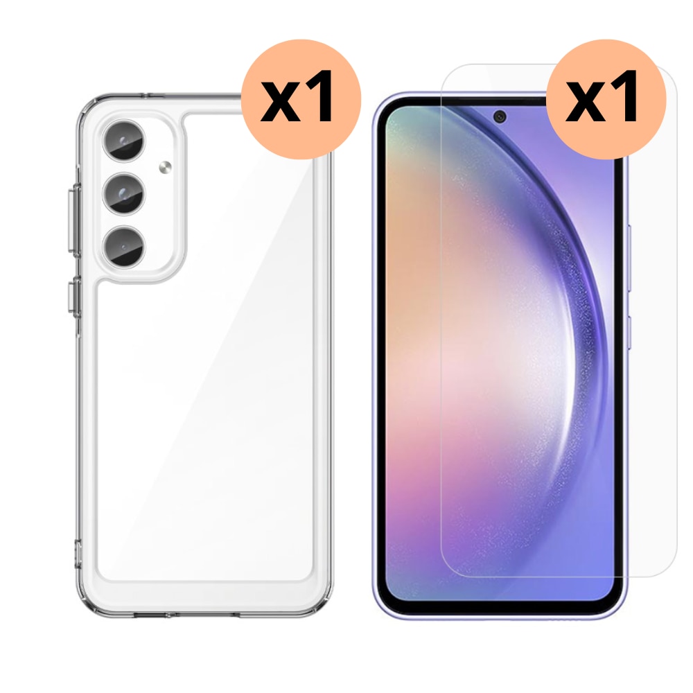 Samsung Galaxy A55 Kit mit Hülle und Displayschutz-Panzerglas