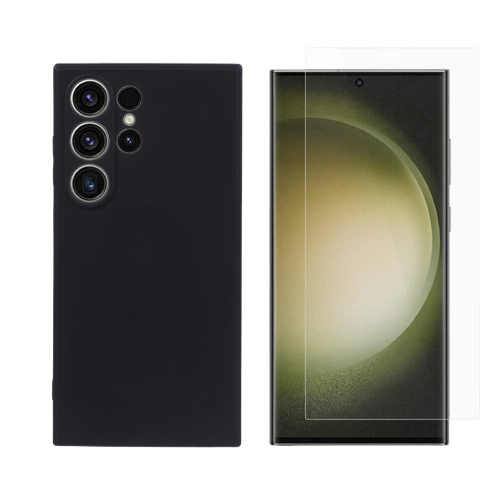 Samsung Galaxy S24 Ultra Kit mit TPU-Hülle und Displayschutz-Panzerglas