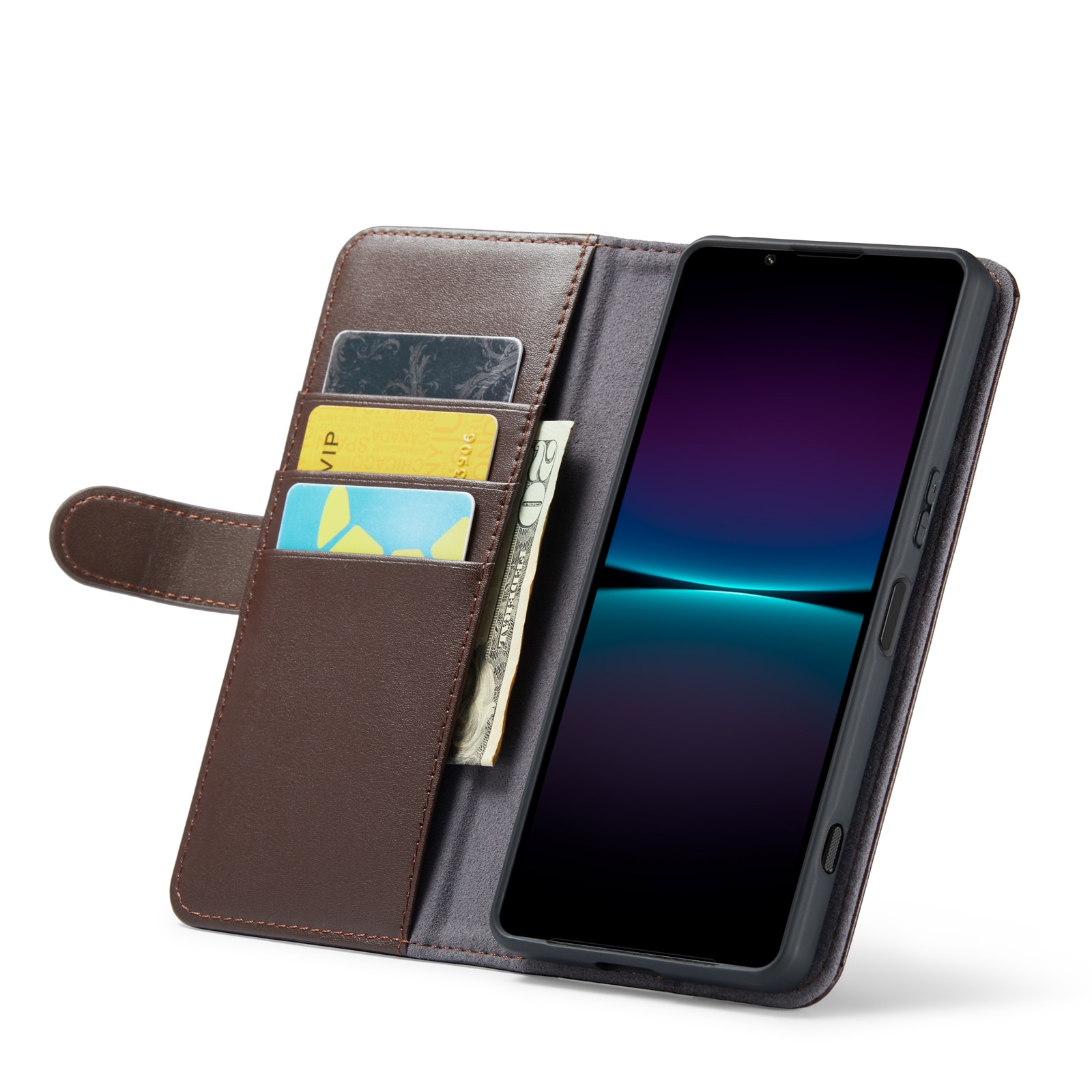 Sony Xperia 1 VI Echtlederhülle Braun