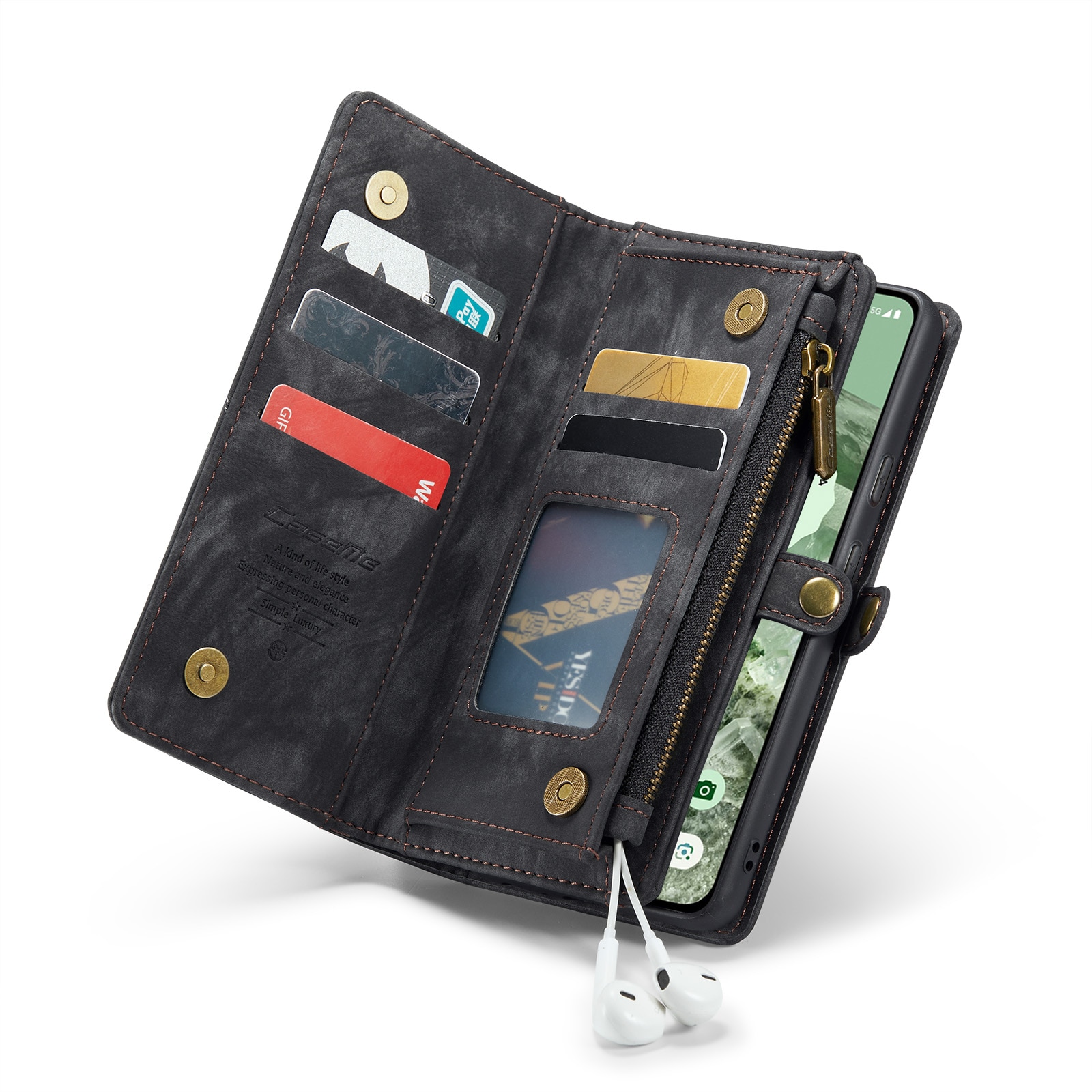 Multi-slot Portemonnaie-Hülle Google Pixel 8a Grau