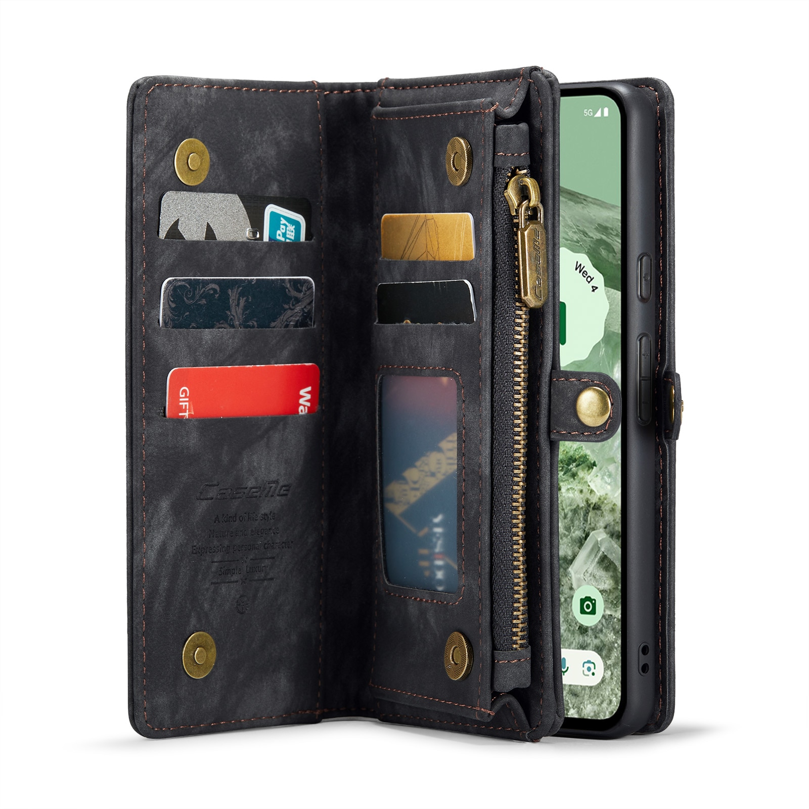 Multi-slot Portemonnaie-Hülle Google Pixel 8a Grau