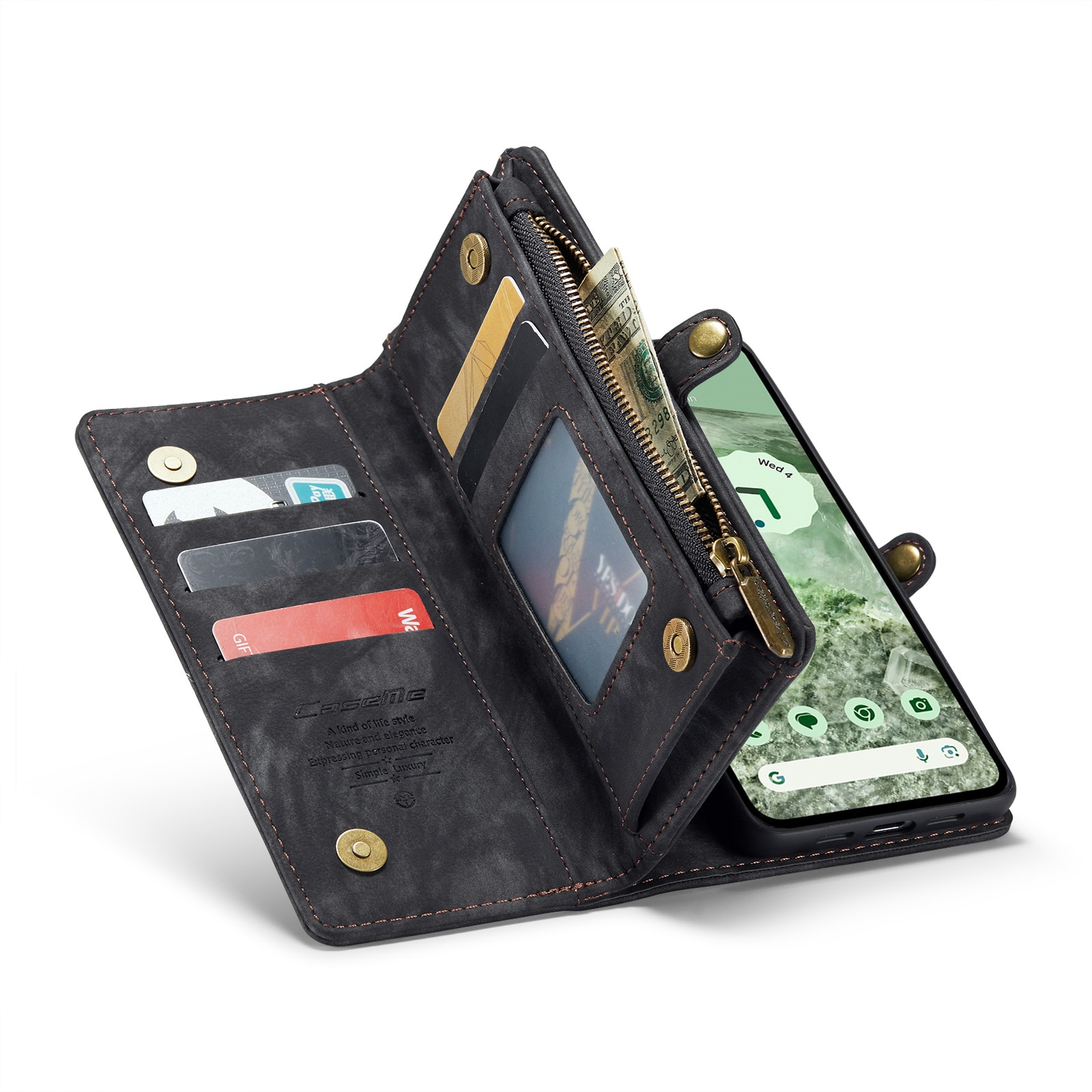 Multi-slot Portemonnaie-Hülle Google Pixel 8a Grau