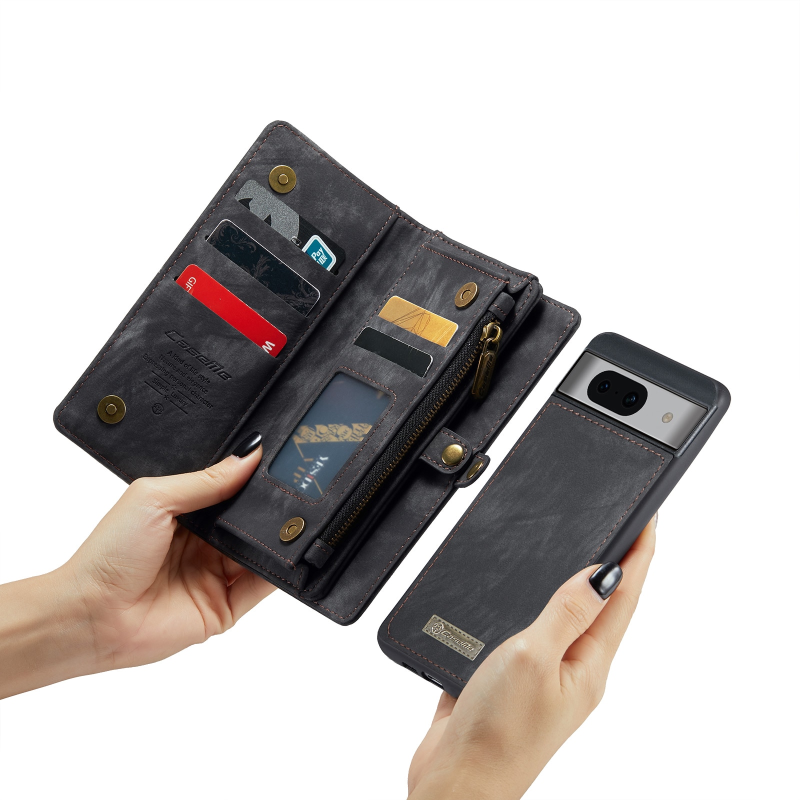Multi-slot Portemonnaie-Hülle Google Pixel 8a Grau
