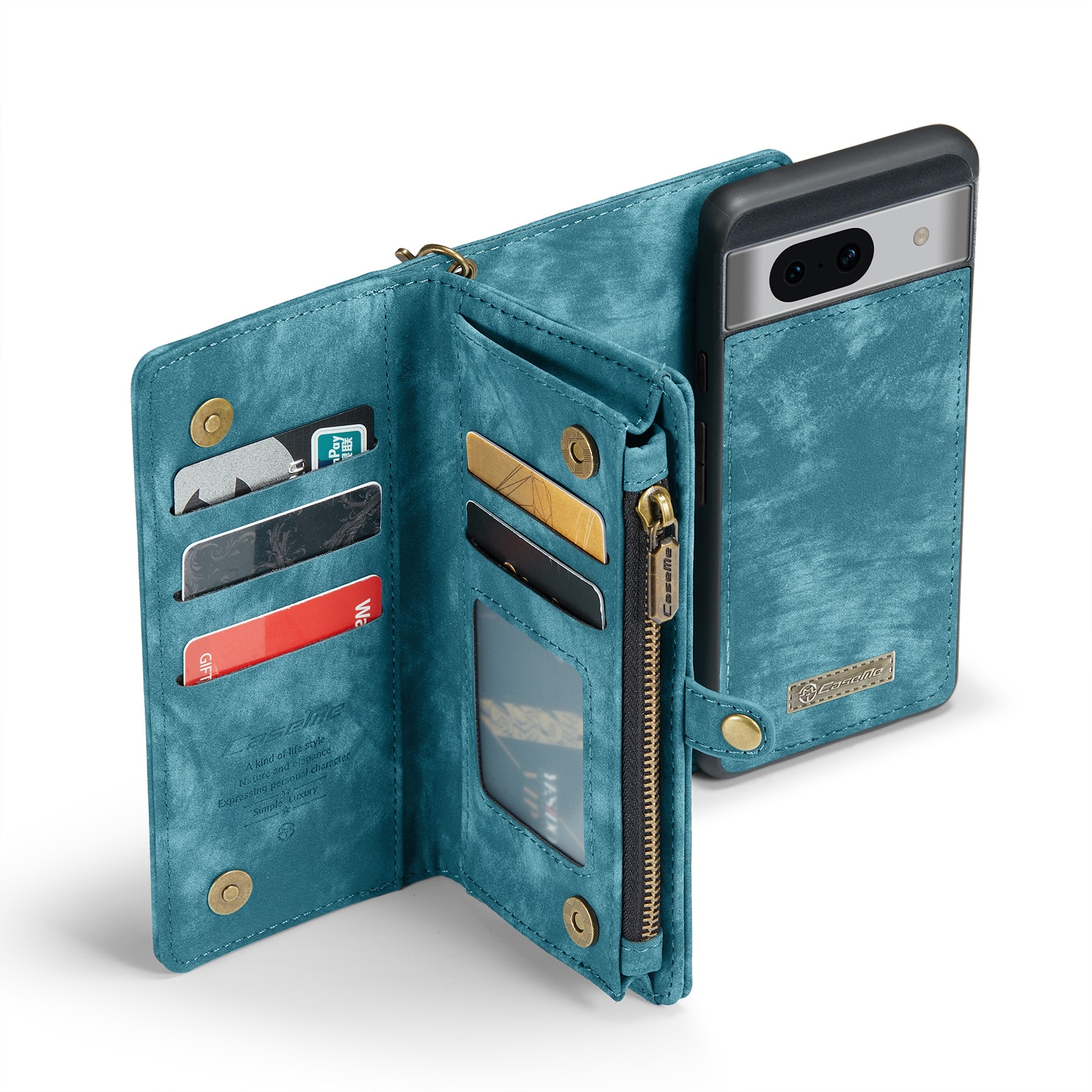 Multi-slot Portemonnaie-Hülle Google Pixel 8a Blau