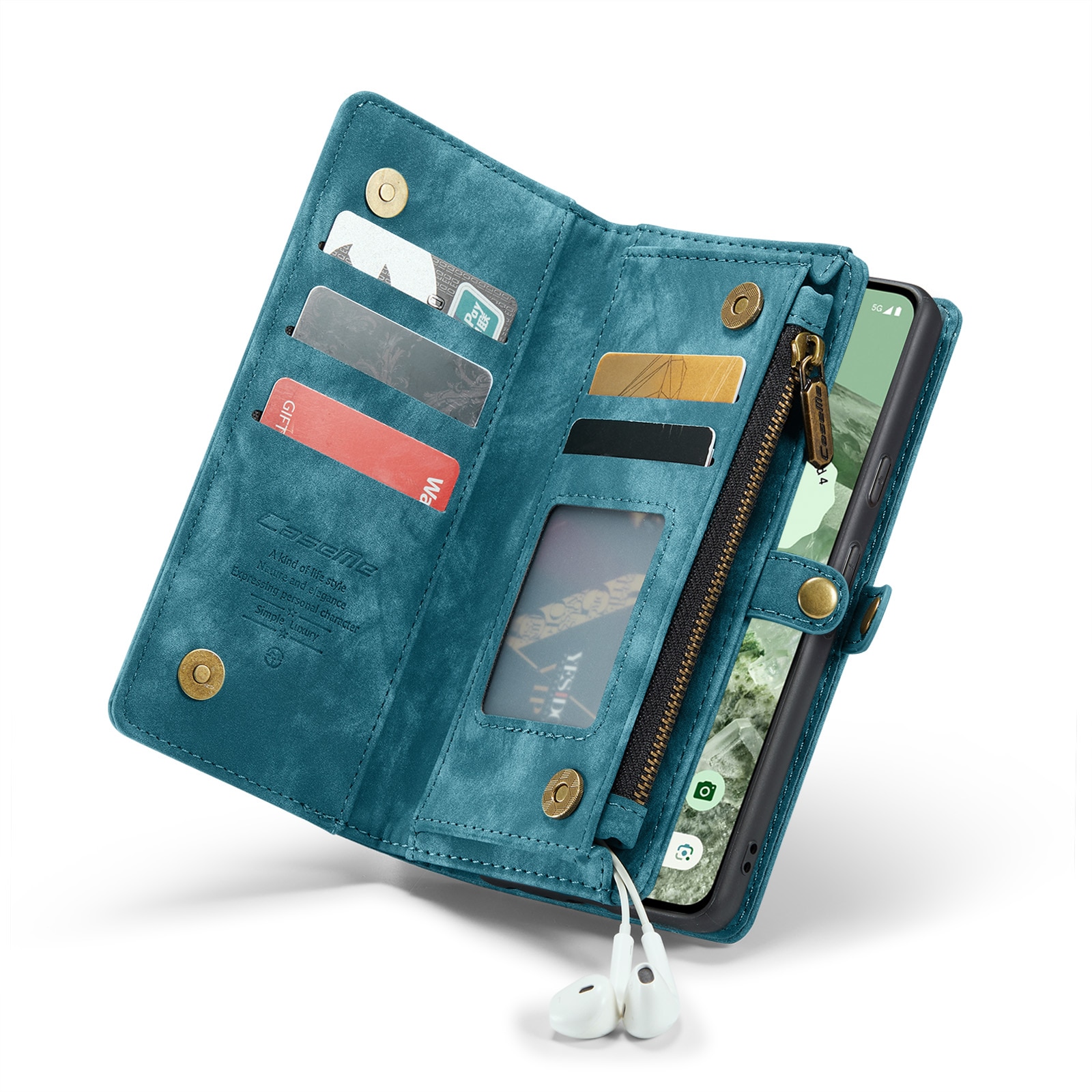 Multi-slot Portemonnaie-Hülle Google Pixel 8a Blau