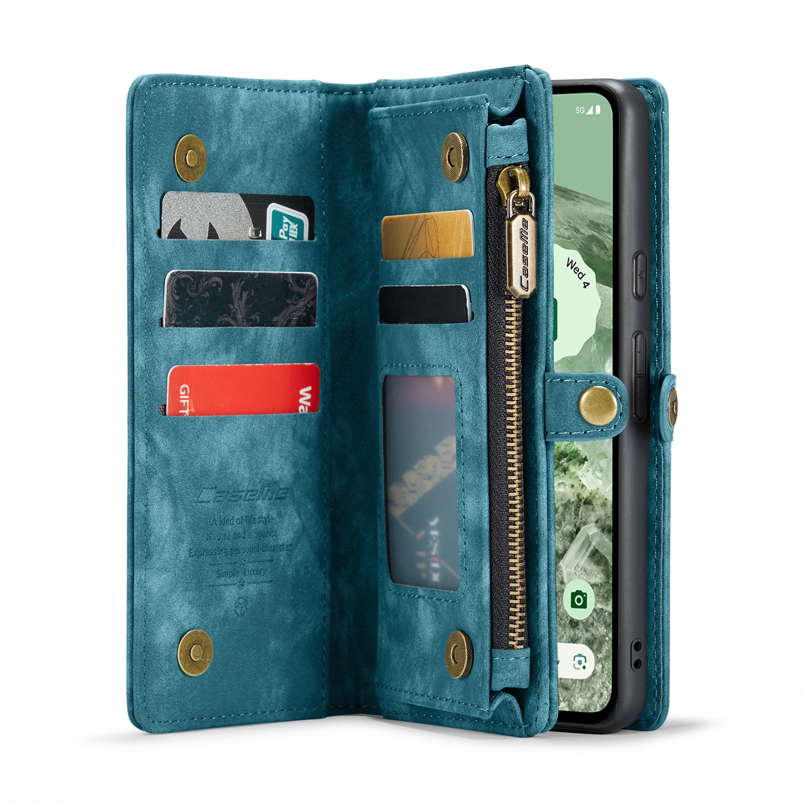 Multi-slot Portemonnaie-Hülle Google Pixel 8a Blau