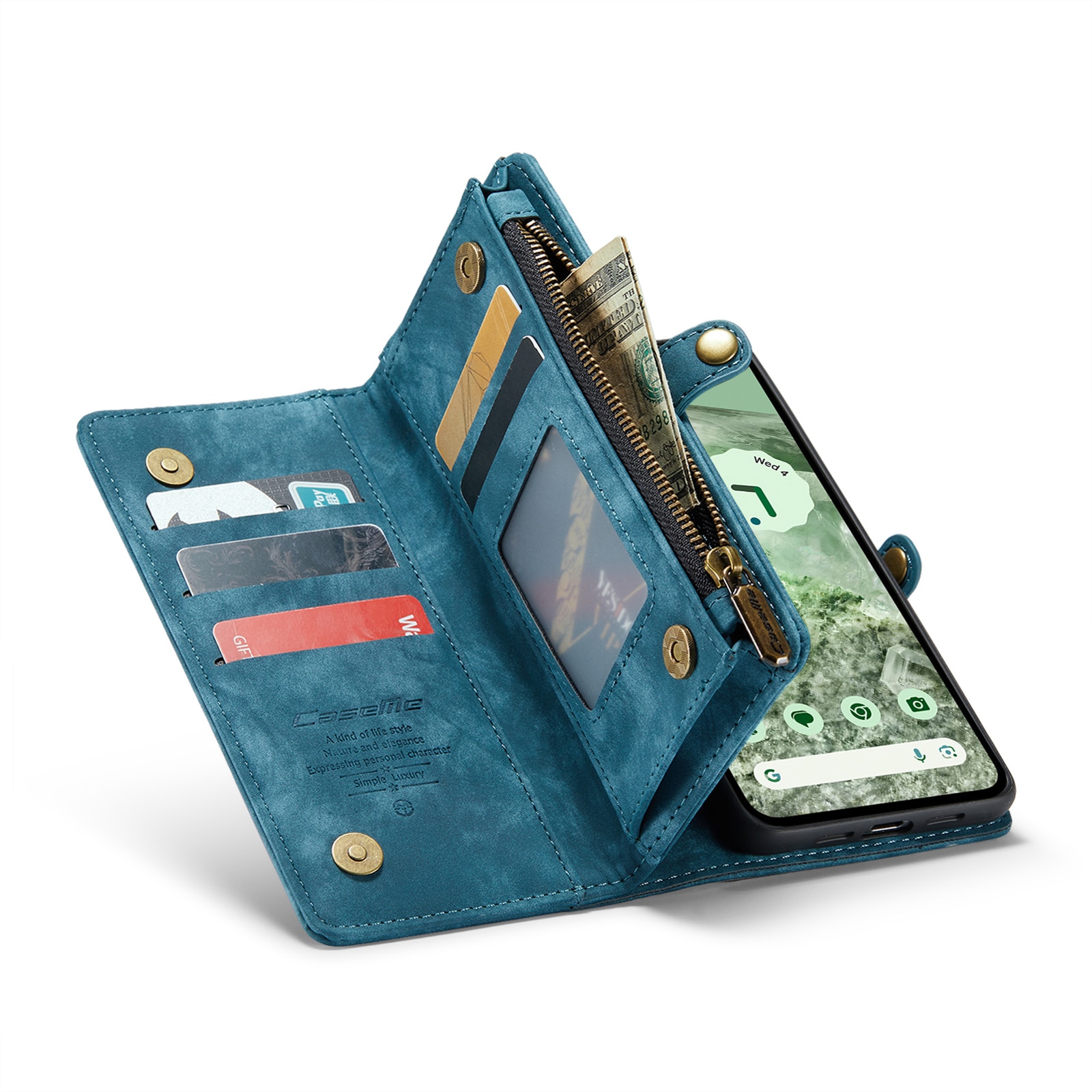 Multi-slot Portemonnaie-Hülle Google Pixel 8a Blau