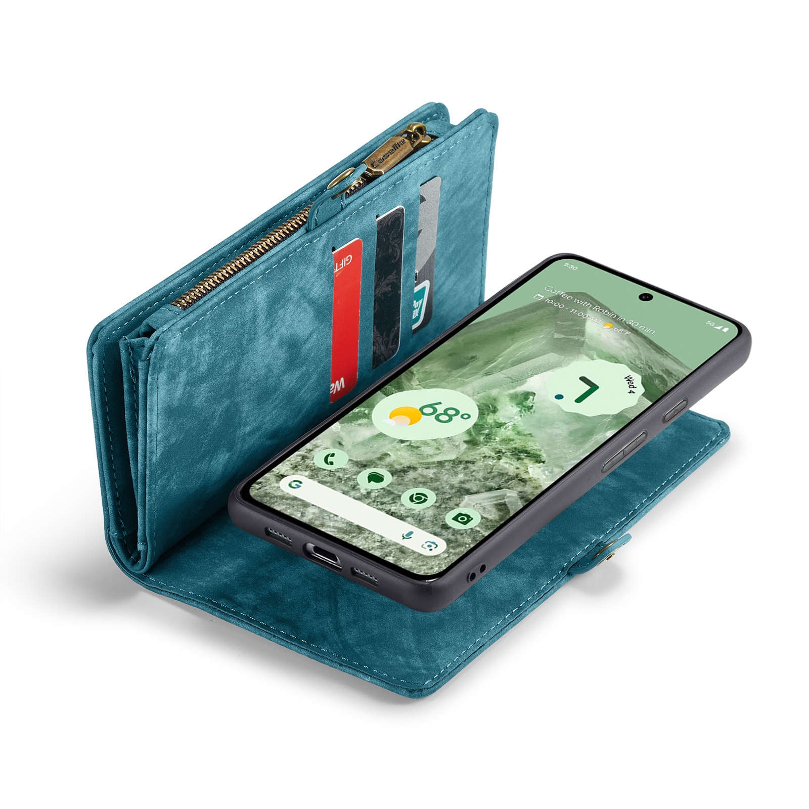 Multi-slot Portemonnaie-Hülle Google Pixel 8a blau