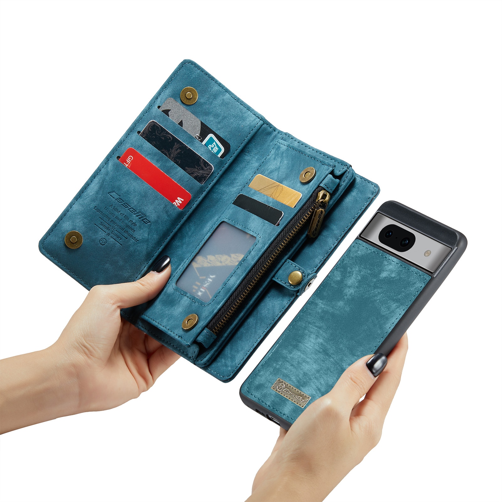 Multi-slot Portemonnaie-Hülle Google Pixel 8a Blau