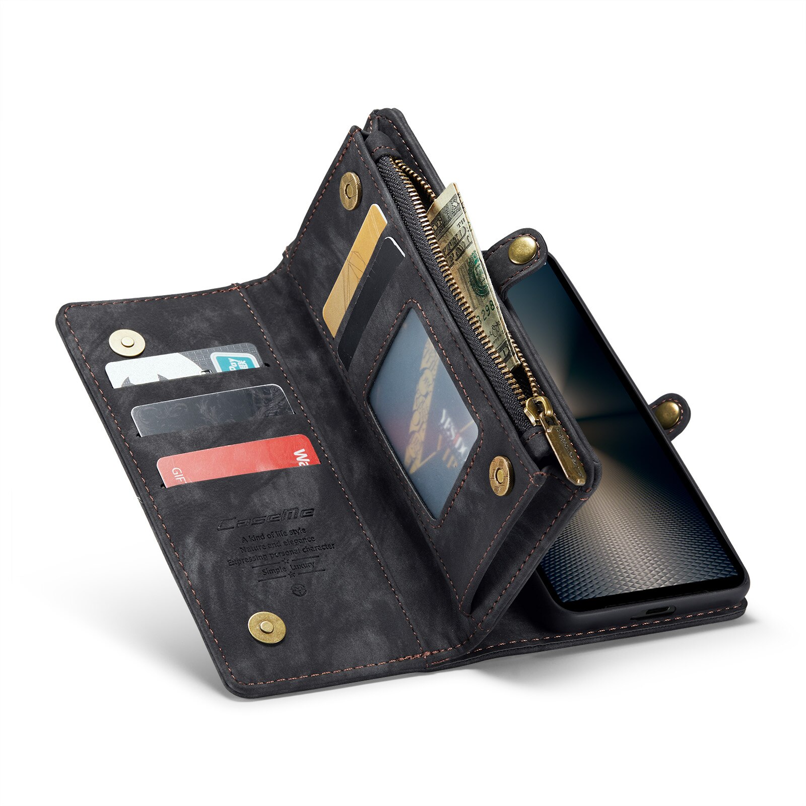 Multi-slot Portemonnaie-Hülle Sony Xperia 10 VI Grau