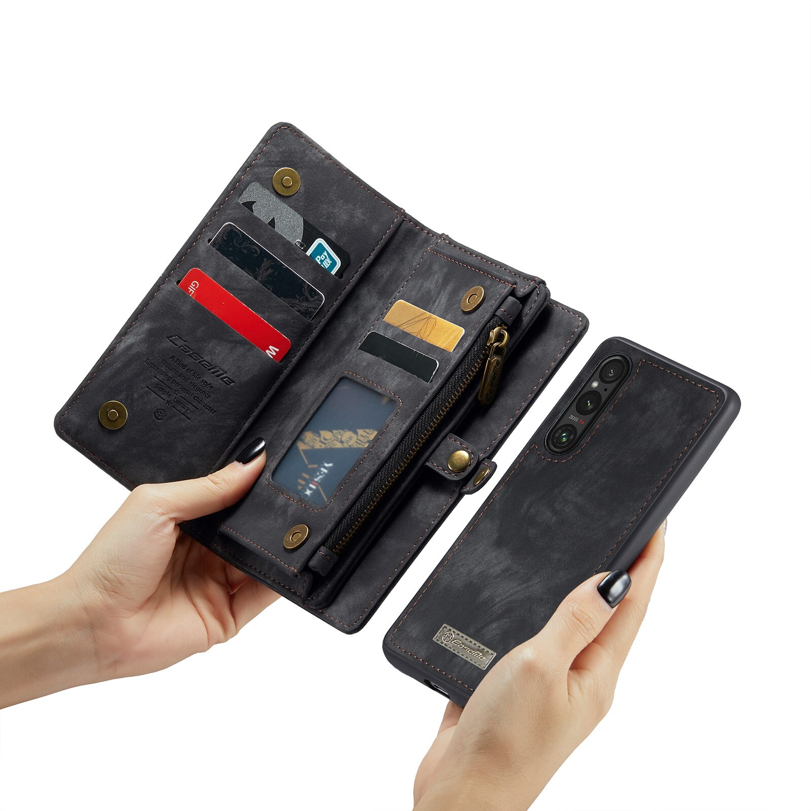 Multi-slot Portemonnaie-Hülle Sony Xperia 10 VI Grau
