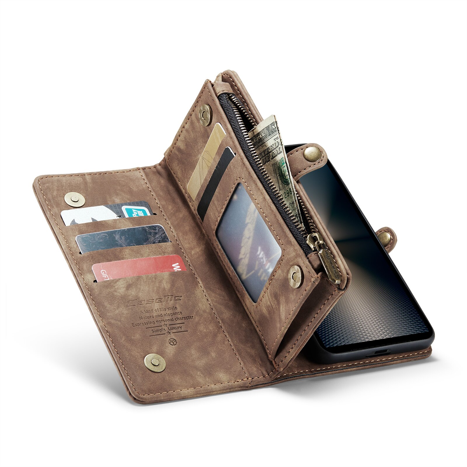Multi-slot Portemonnaie-Hülle Sony Xperia 10 VI Braun