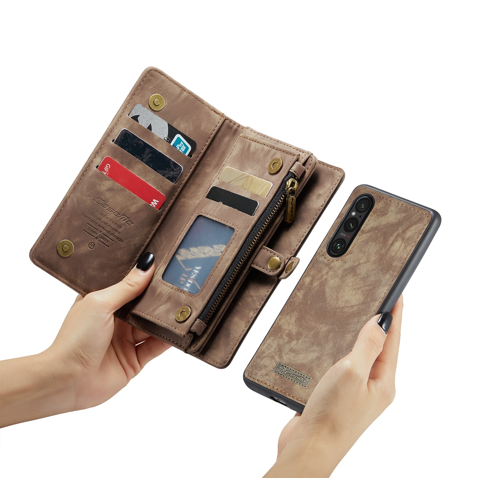 Multi-slot Portemonnaie-Hülle Sony Xperia 10 VI Braun
