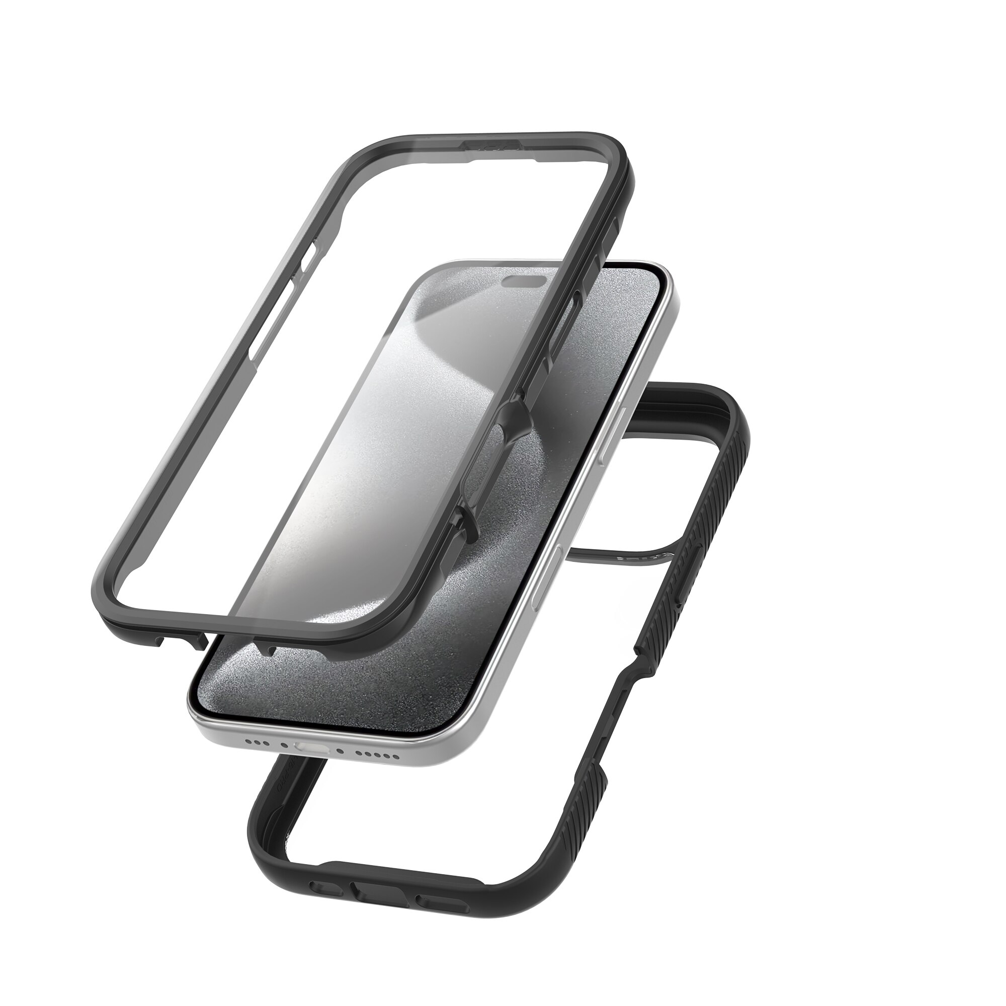 iPhone 16 Pro Full Protection Case Schwarz/Durchsichtig