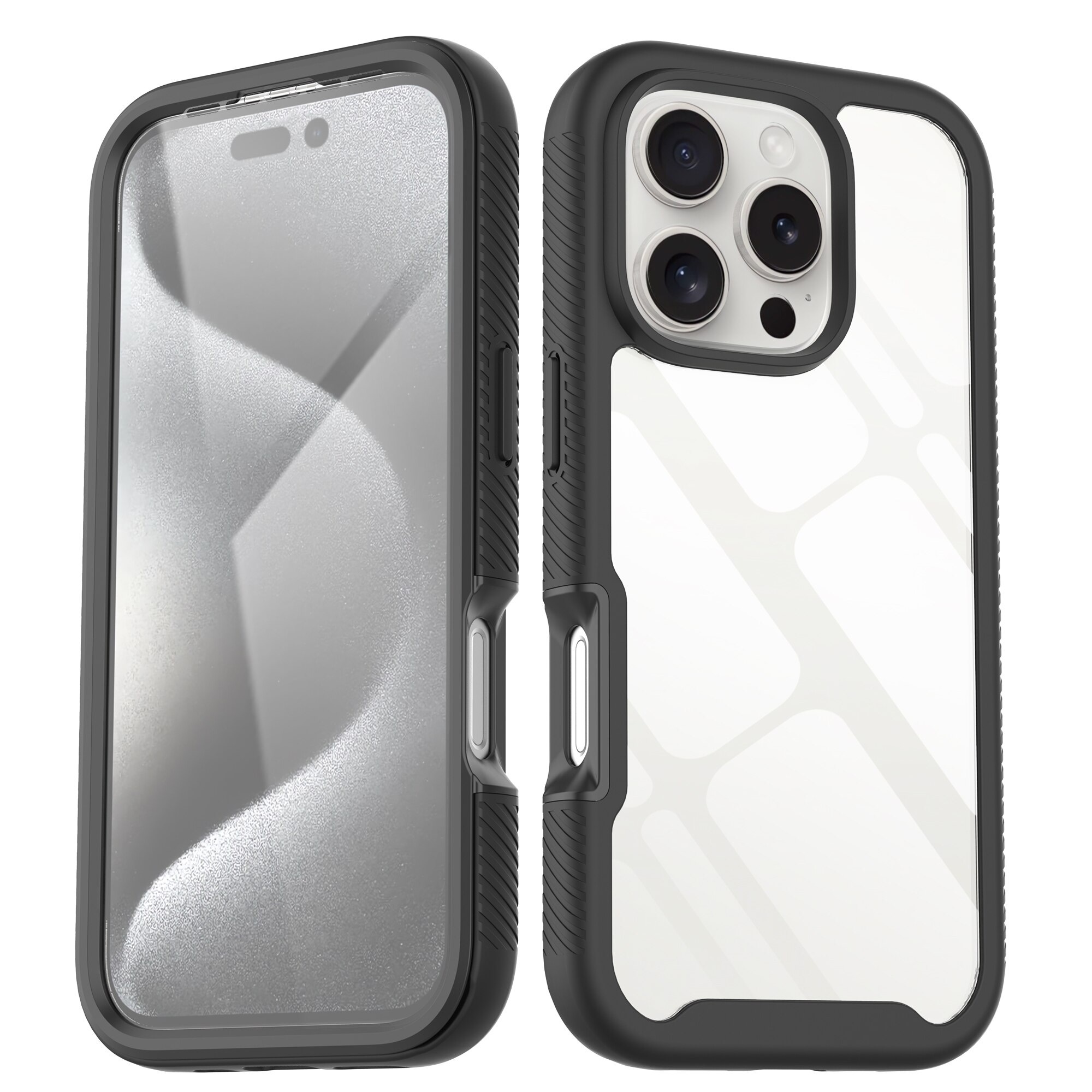 iPhone 16 Pro Full Protection Case Schwarz/Durchsichtig