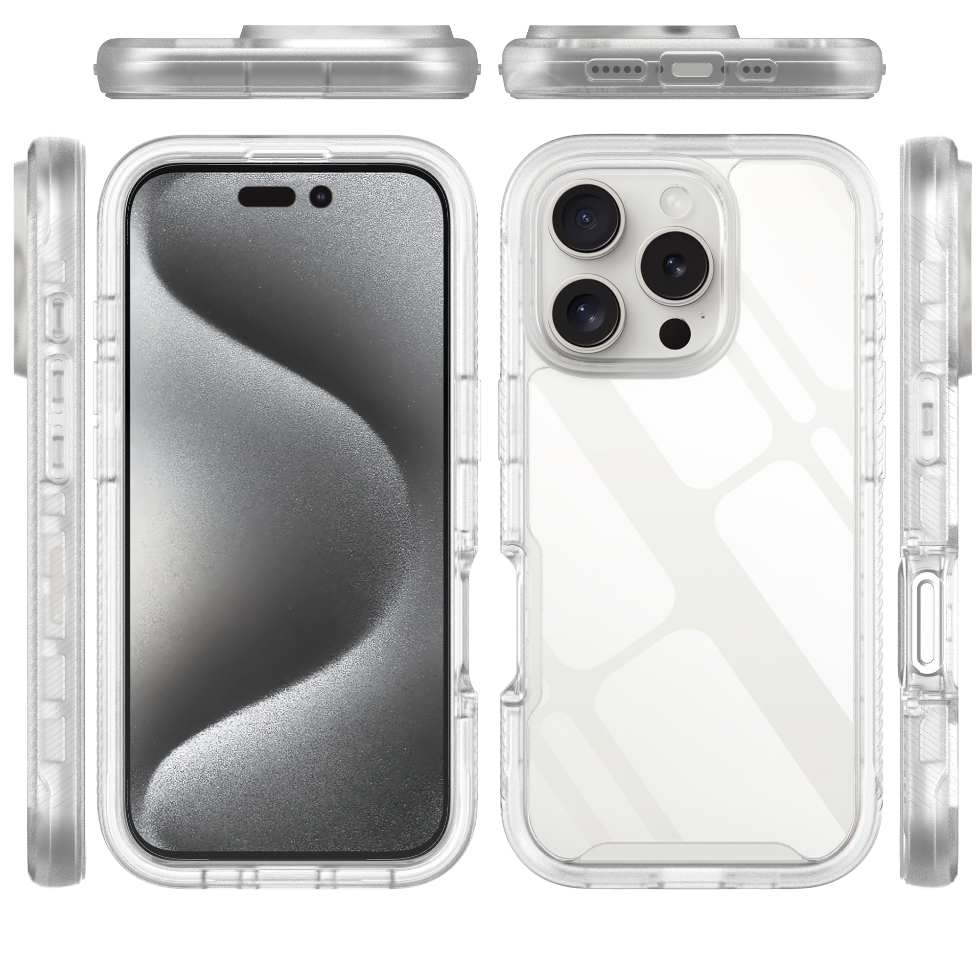 iPhone 16 Pro Max Full Protection Case Transparent