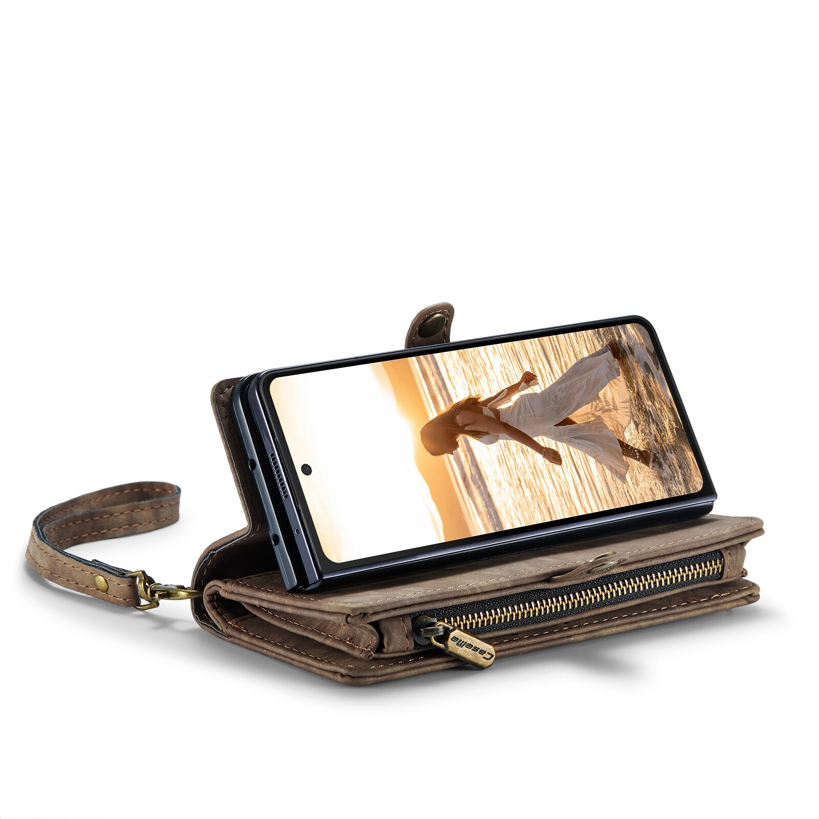 Multi-slot Portemonnaie-Hülle Samsung Galaxy Z Fold 6 Braun