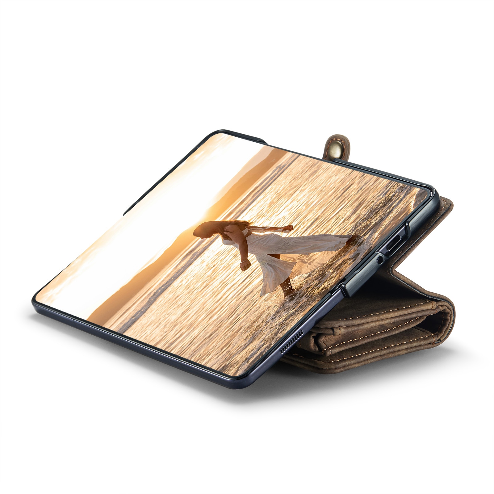 Multi-slot Portemonnaie-Hülle Samsung Galaxy Z Fold 6 Braun