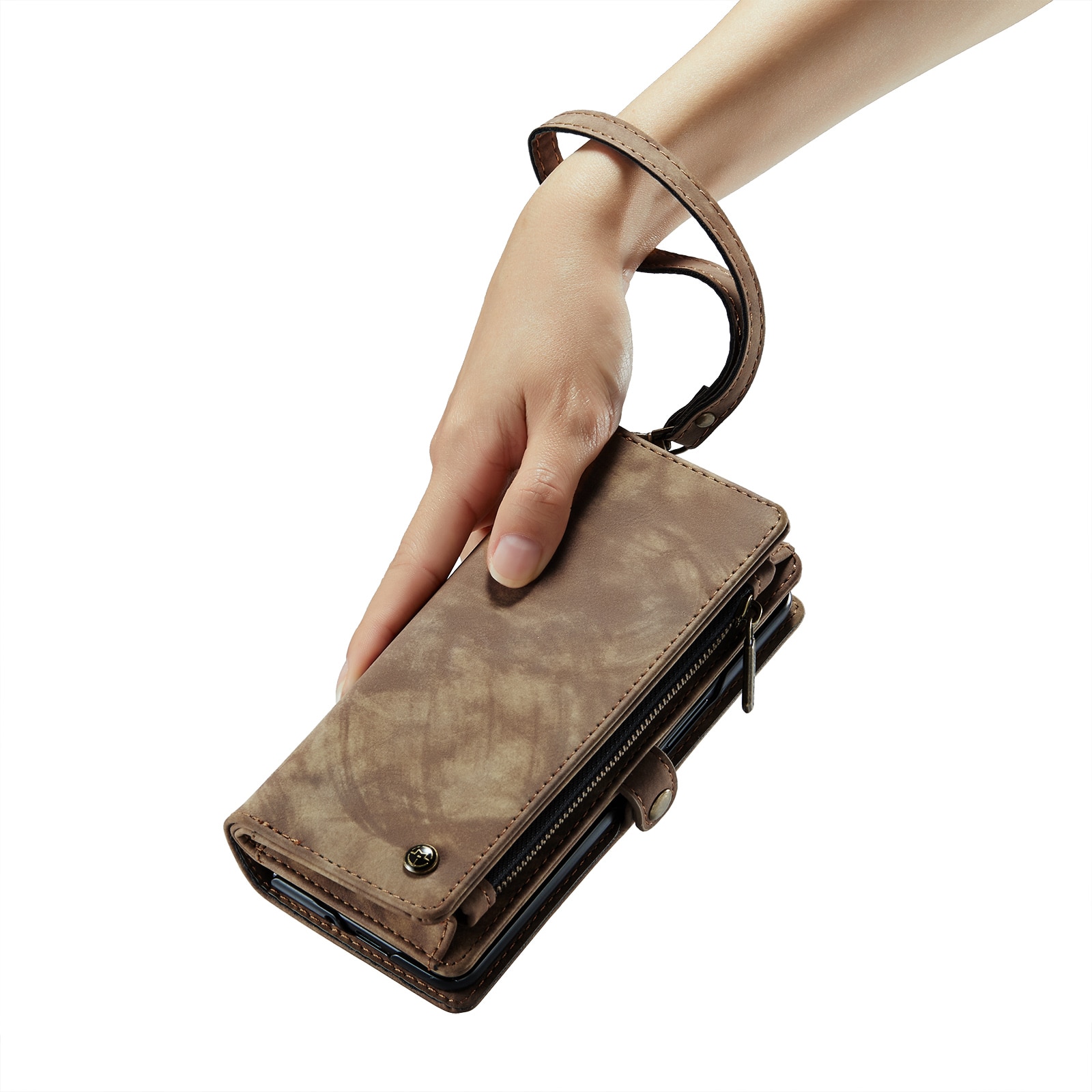 Multi-slot Portemonnaie-Hülle Samsung Galaxy Z Fold 6 Braun