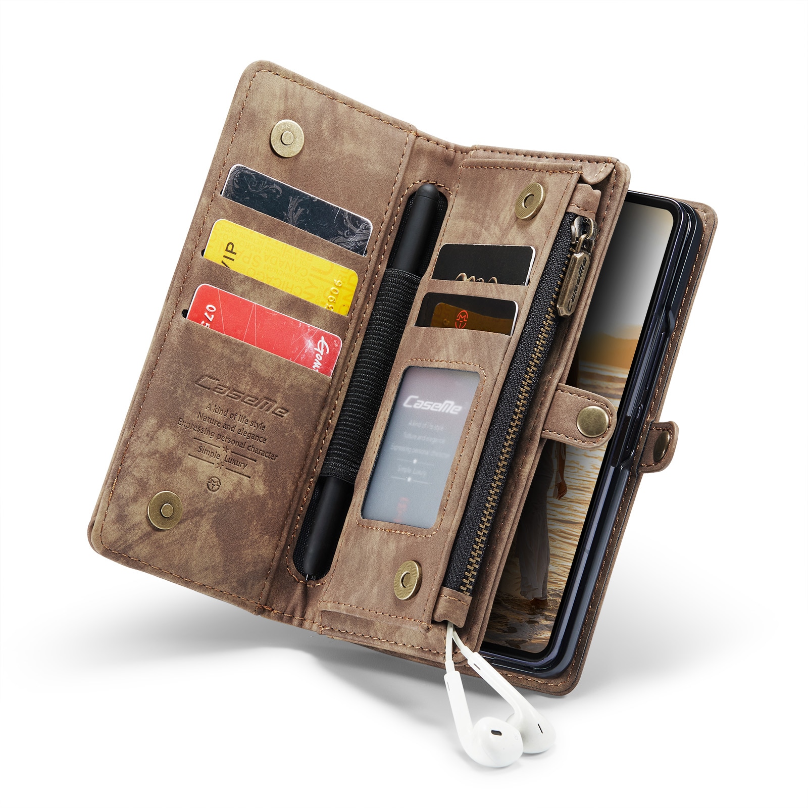Multi-slot Portemonnaie-Hülle Samsung Galaxy Z Fold 6 Braun