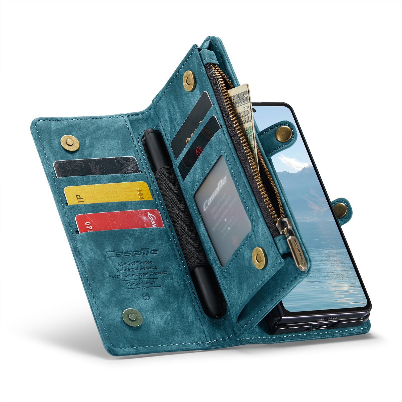 Multi-slot Portemonnaie-Hülle Samsung Galaxy Z Fold 6 Blau