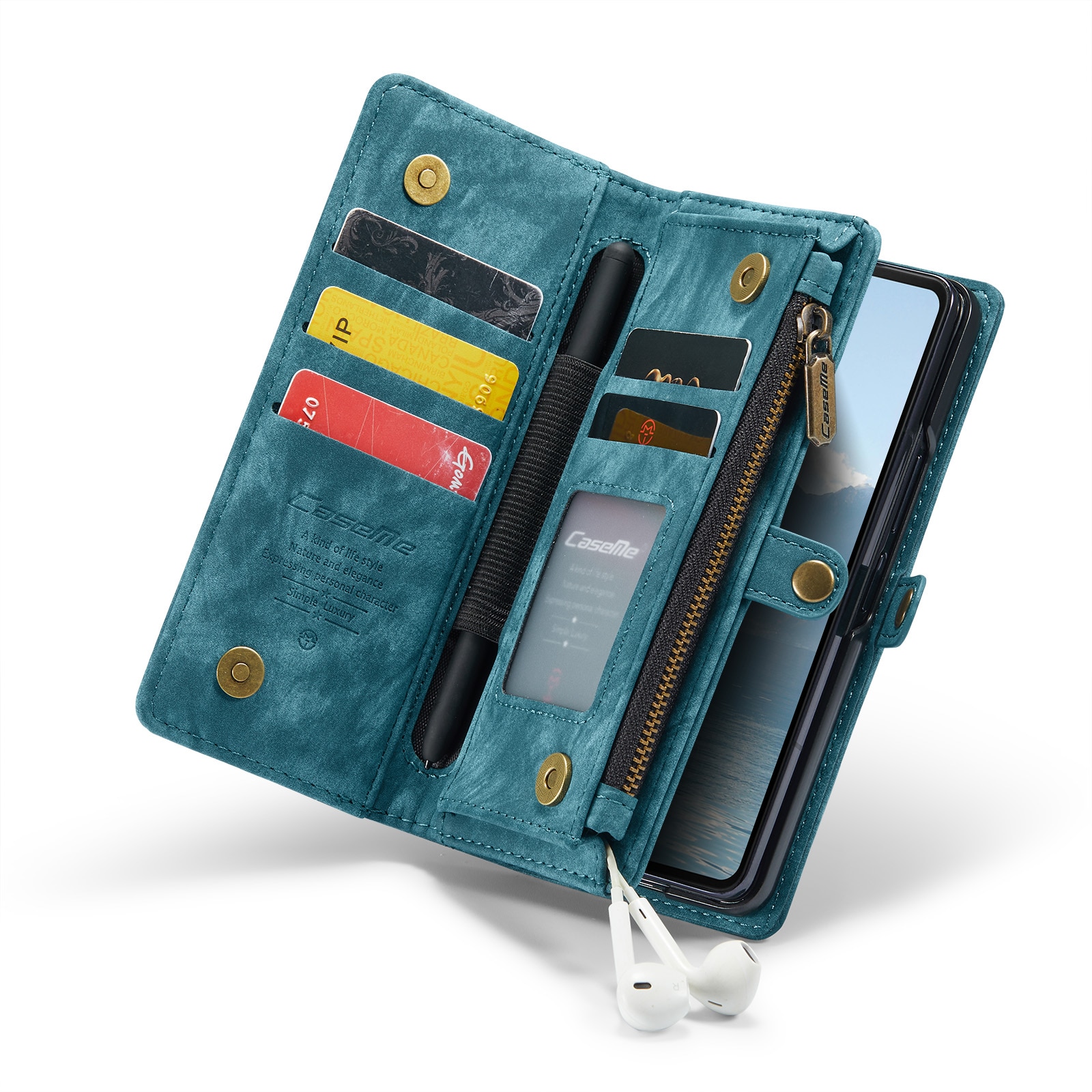 Multi-slot Portemonnaie-Hülle Samsung Galaxy Z Fold 6 Blau