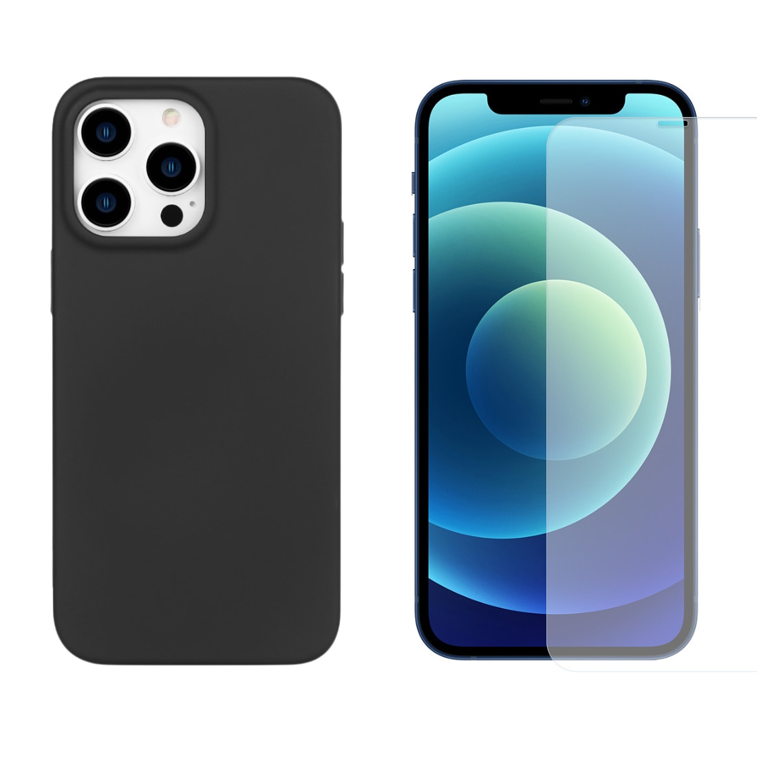 iPhone 14 Pro Kit mit TPU-Hülle und Displayschutz-Panzerglas