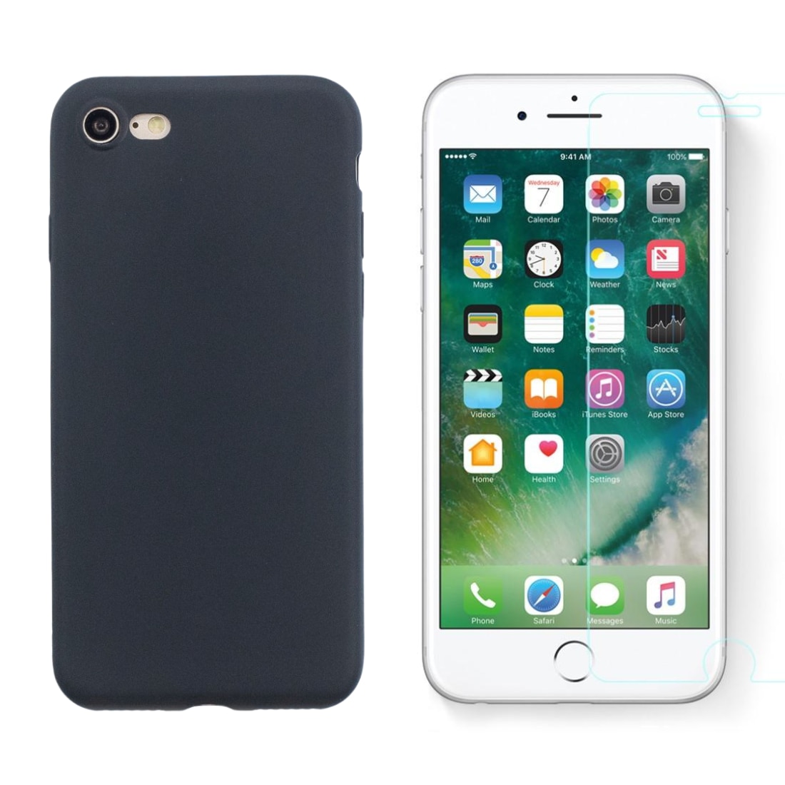 iPhone SE (2022) Kit mit TPU-Hülle und Displayschutz-Panzerglas