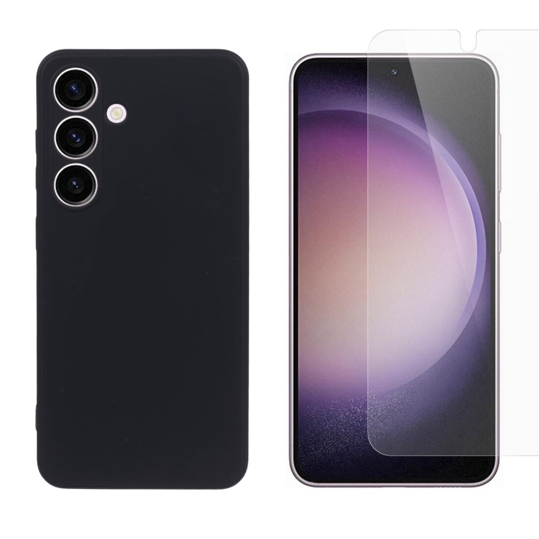 Samsung Galaxy S24 Kit mit TPU-Hülle und Displayschutz-Panzerglas
