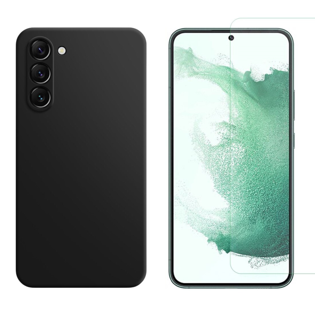 Samsung Galaxy S23 Kit mit TPU-Hülle und Displayschutz-Panzerglas